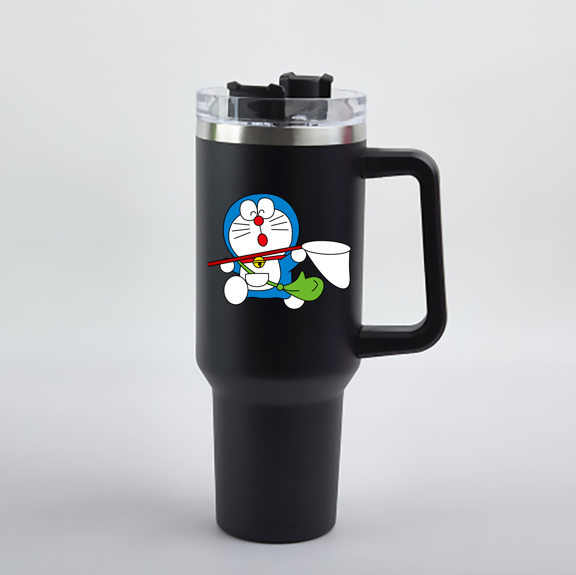 （画像用） ドラえもん Doraemon 1200mL車用タンブラー - クリスタルステッカー（プラスチックストロー付き）