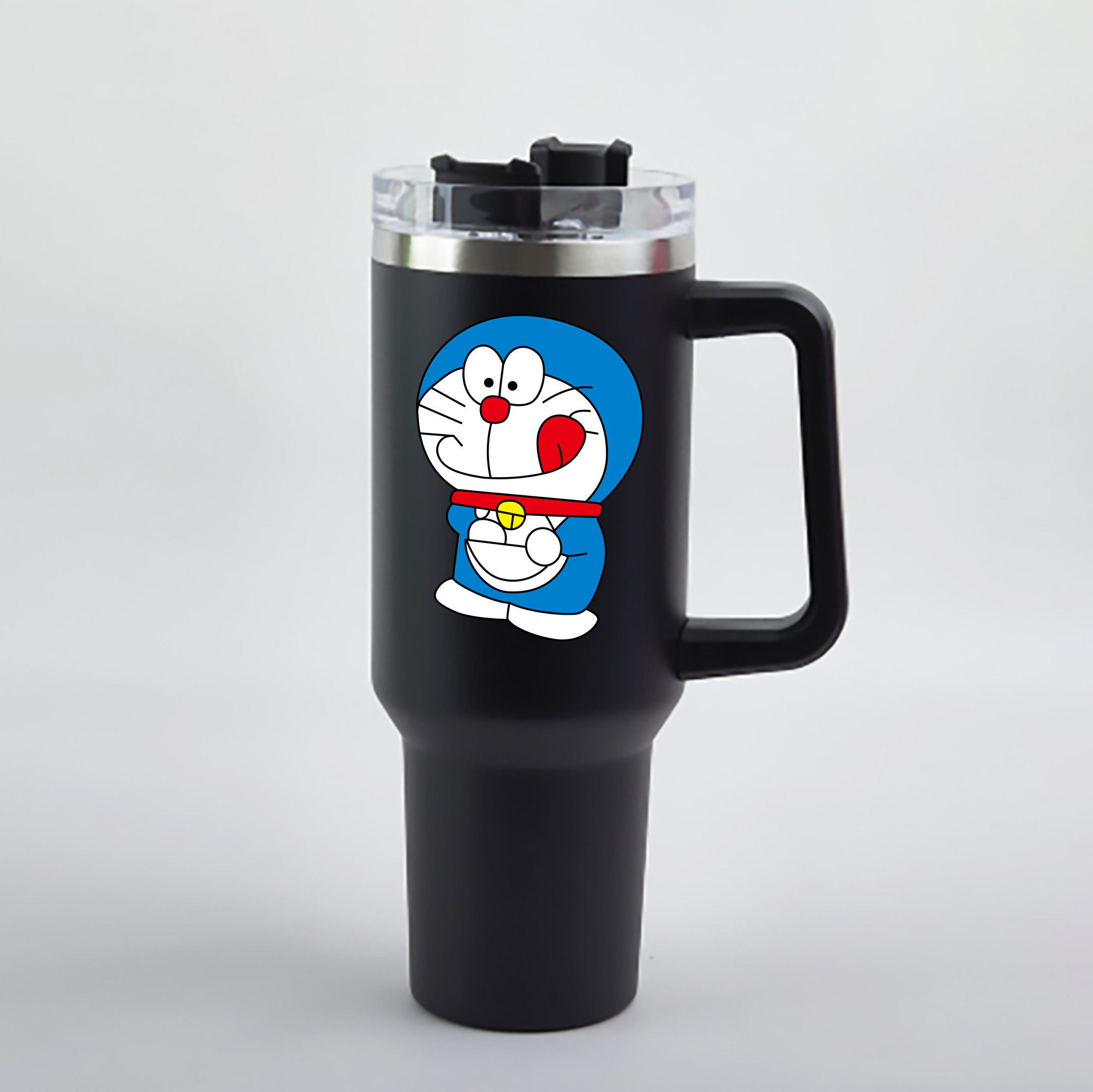 （画像用） ドラえもん Doraemon 1200mL車用タンブラー - クリスタルステッカー（プラスチックストロー付き）