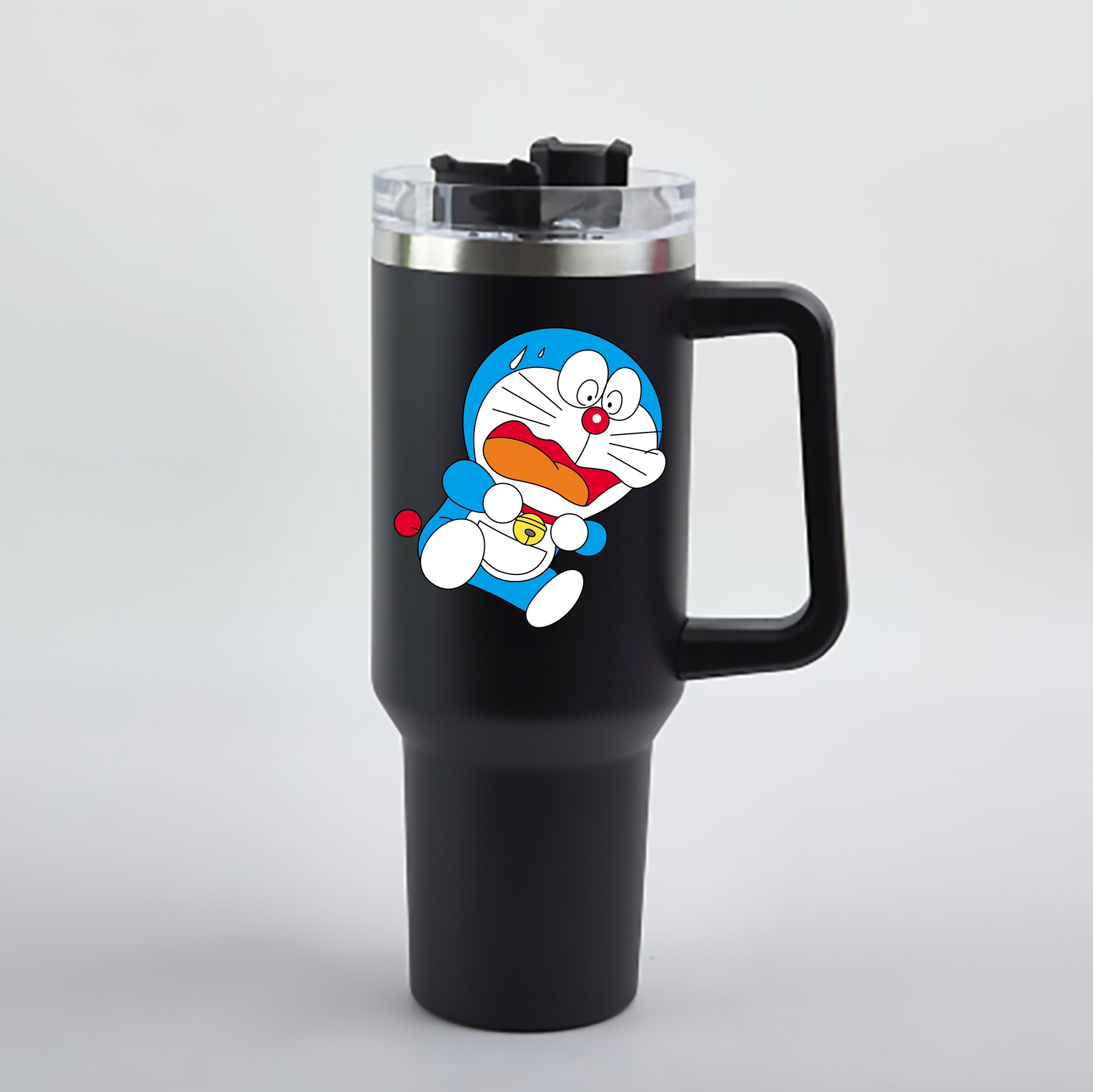 （画像用） ドラえもん Doraemon 1200mL車用タンブラー - クリスタルステッカー（プラスチックストロー付き）