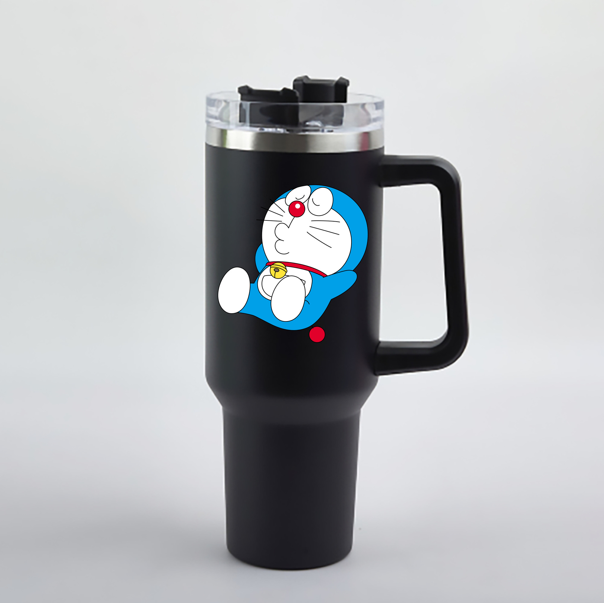 （画像用） ドラえもん Doraemon 1200mL車用タンブラー - クリスタルステッカー（プラスチックストロー付き）