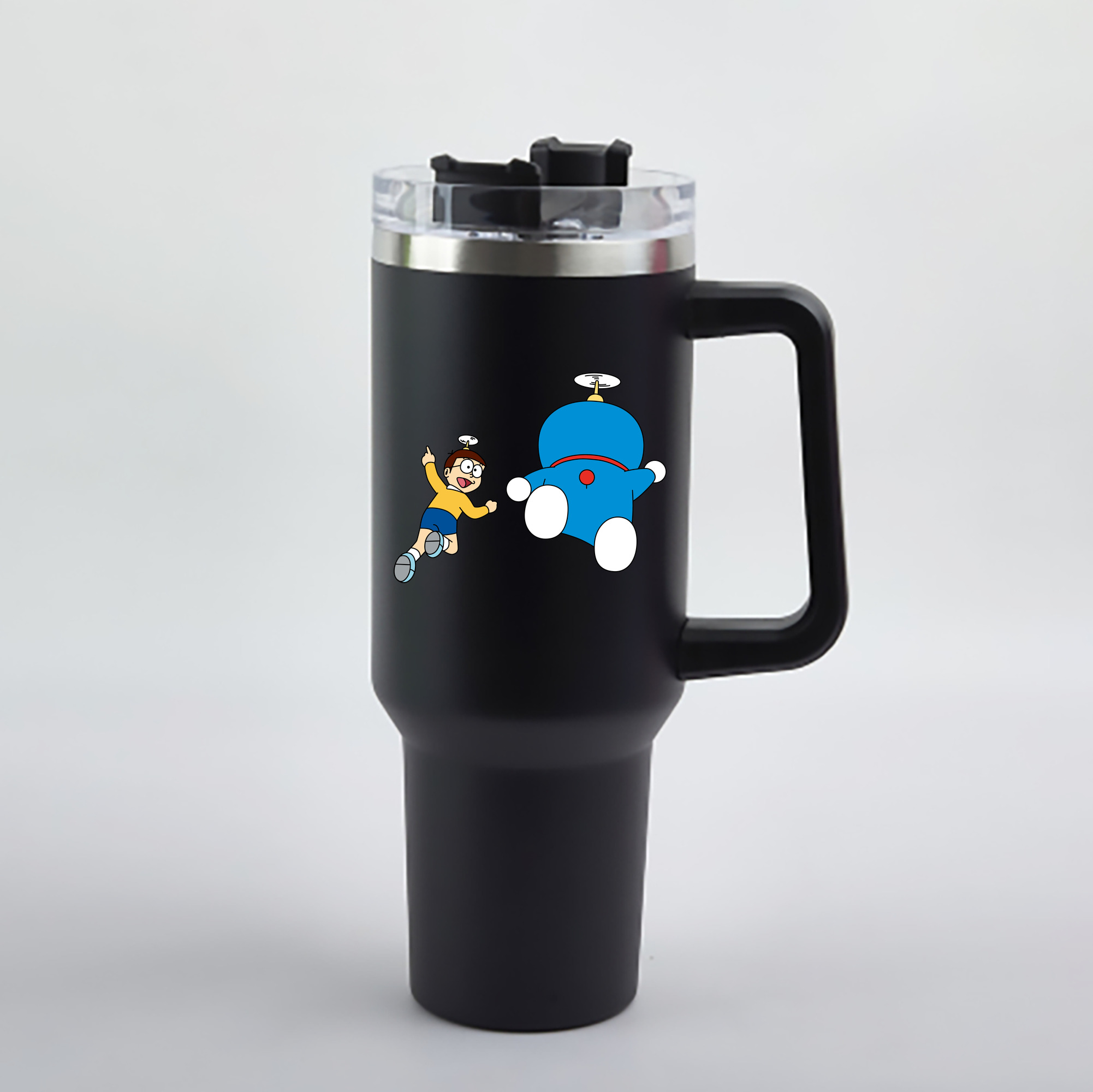 （画像用） ドラえもん 野比 のび太 Doraemon Nobita Nobi 1200mL車用タンブラー - クリスタルステッカー（プラスチックストロー付き）