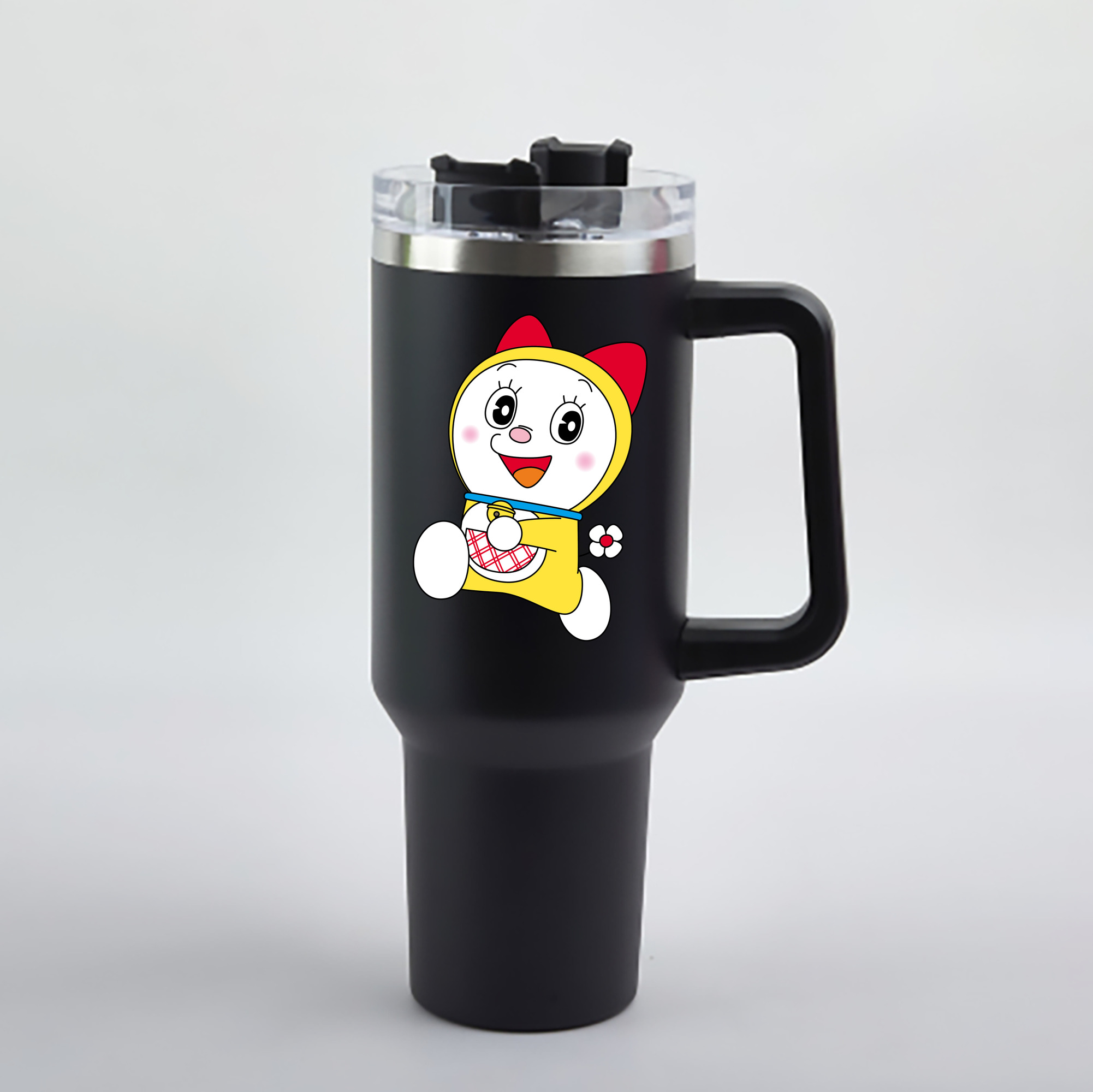 （画像用） ドラえもん ドラミ Doraemon Dorami 1200mL車用タンブラー - クリスタルステッカー（プラスチックストロー付き）