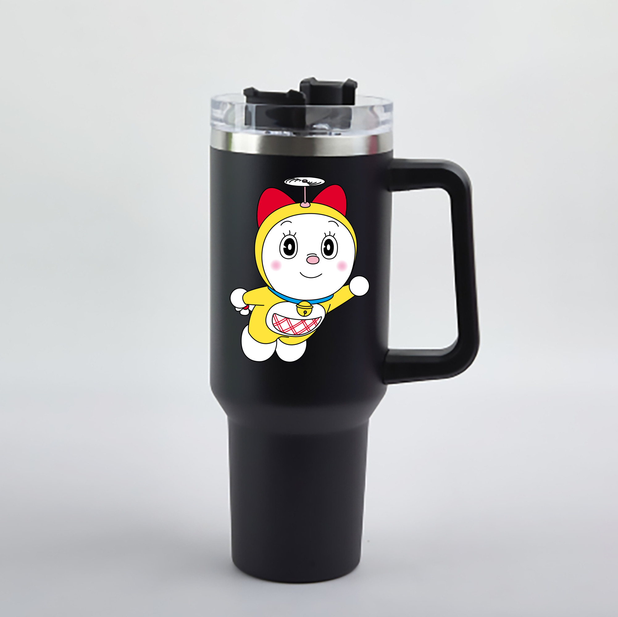 （画像用） ドラえもん ドラミ Doraemon Dorami 1200mL車用タンブラー - クリスタルステッカー（プラスチックストロー付き）