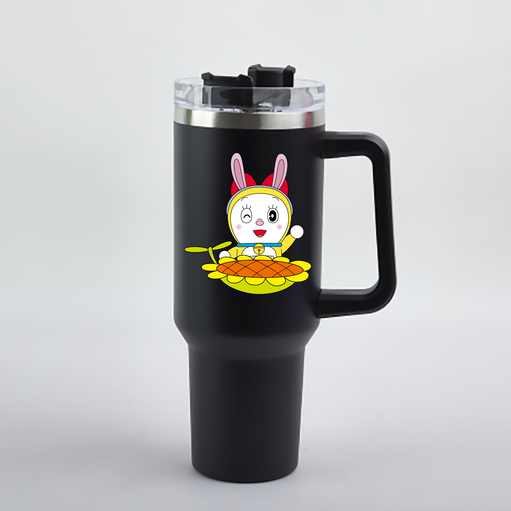 （画像用） ドラえもん ドラミ Doraemon Dorami 1200mL車用タンブラー - クリスタルステッカー（プラスチックストロー付き）