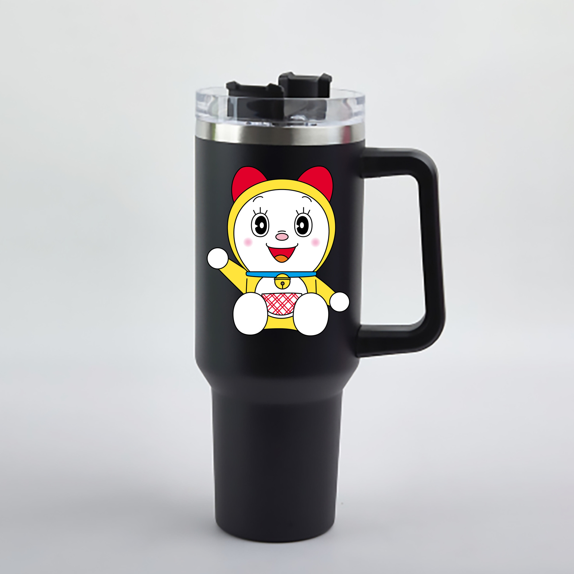 （画像用） ドラえもん ドラミ Doraemon Dorami 1200mL車用タンブラー - クリスタルステッカー（プラスチックストロー付き）
