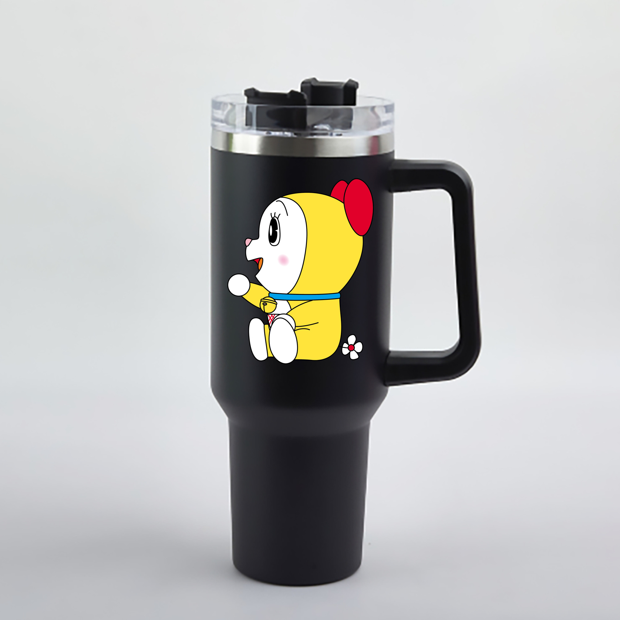 （画像用） ドラえもん ドラミ Doraemon Dorami 1200mL車用タンブラー - クリスタルステッカー（プラスチックストロー付き）