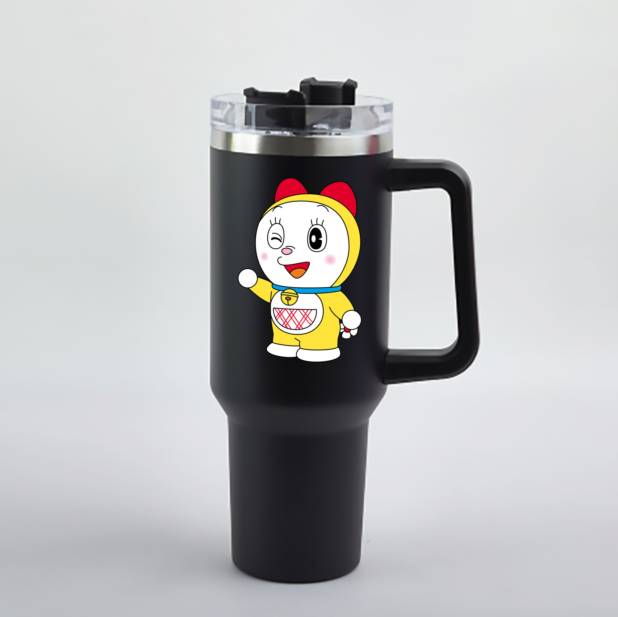 （画像用） ドラえもん ドラミ Doraemon Dorami 1200mL車用タンブラー - クリスタルステッカー（プラスチックストロー付き）