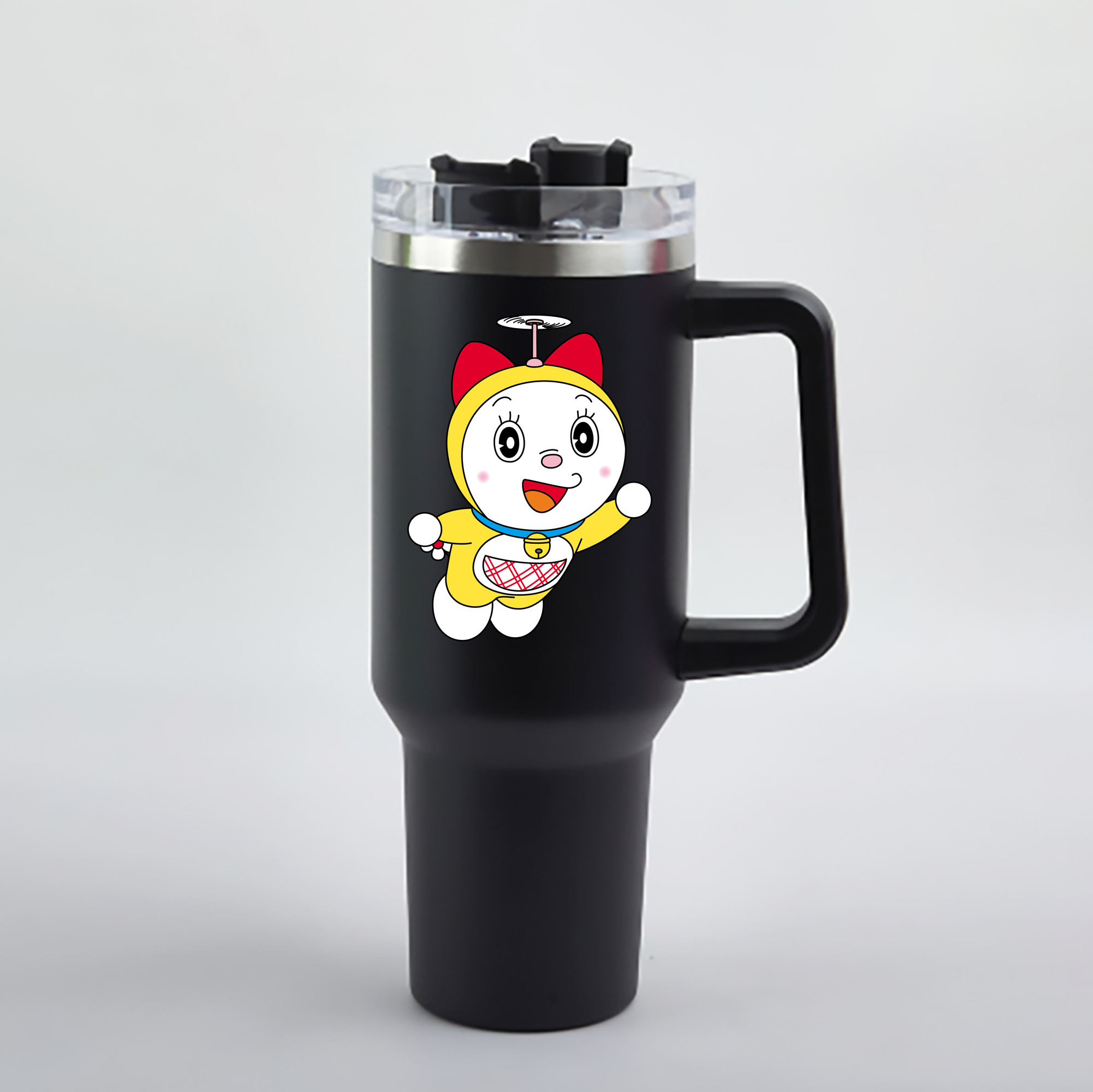 （画像用） ドラえもん ドラミ Doraemon Dorami 1200mL車用タンブラー - クリスタルステッカー（プラスチックストロー付き）