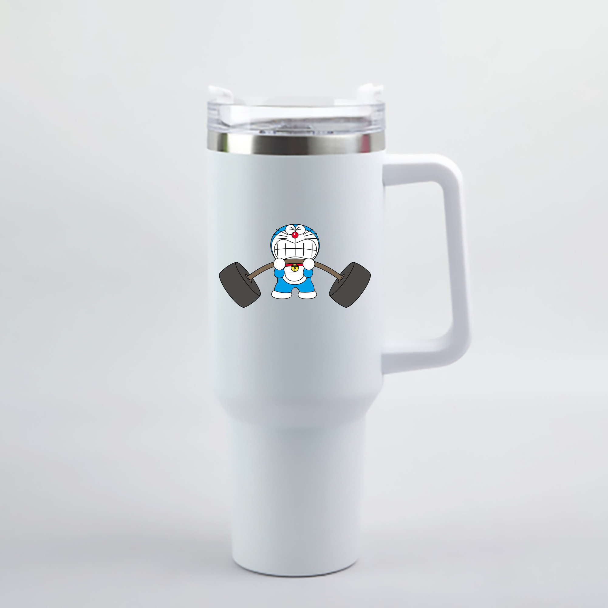 （画像用） ドラえもん Doraemon 1200mL車用タンブラー - クリスタルステッカー（プラスチックストロー付き）