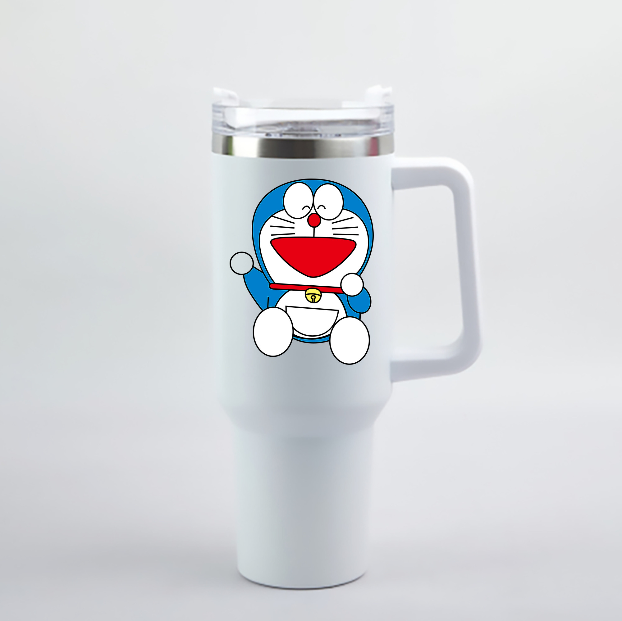 （画像用） ドラえもん Doraemon 1200mL車用タンブラー - クリスタルステッカー（プラスチックストロー付き）