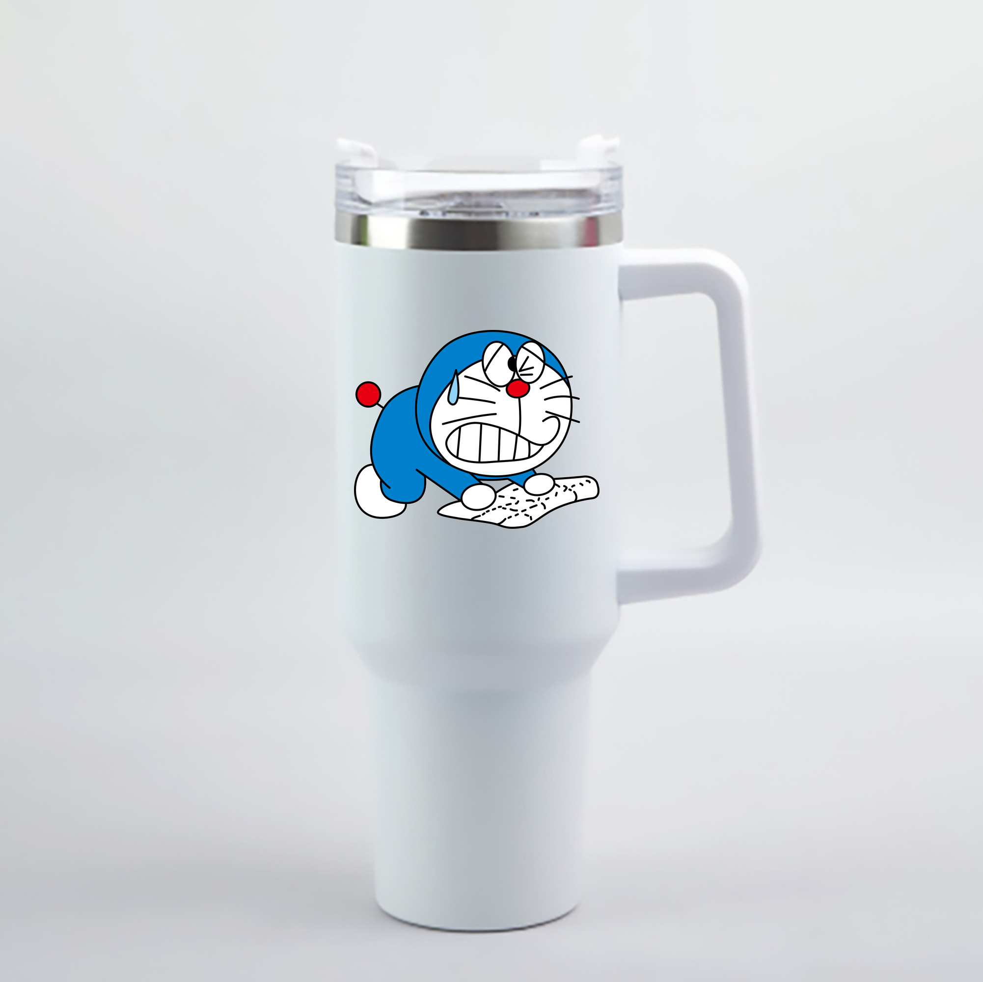 （画像用） ドラえもん Doraemon 1200mL車用タンブラー - クリスタルステッカー（プラスチックストロー付き）