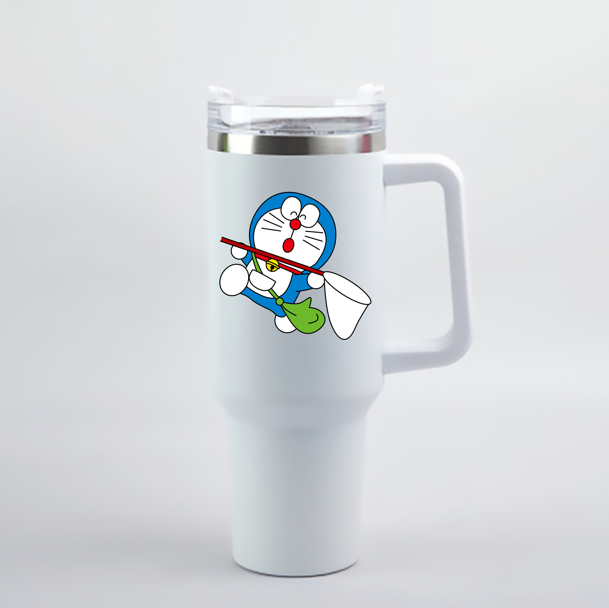 （画像用） ドラえもん Doraemon 1200mL車用タンブラー - クリスタルステッカー（プラスチックストロー付き）