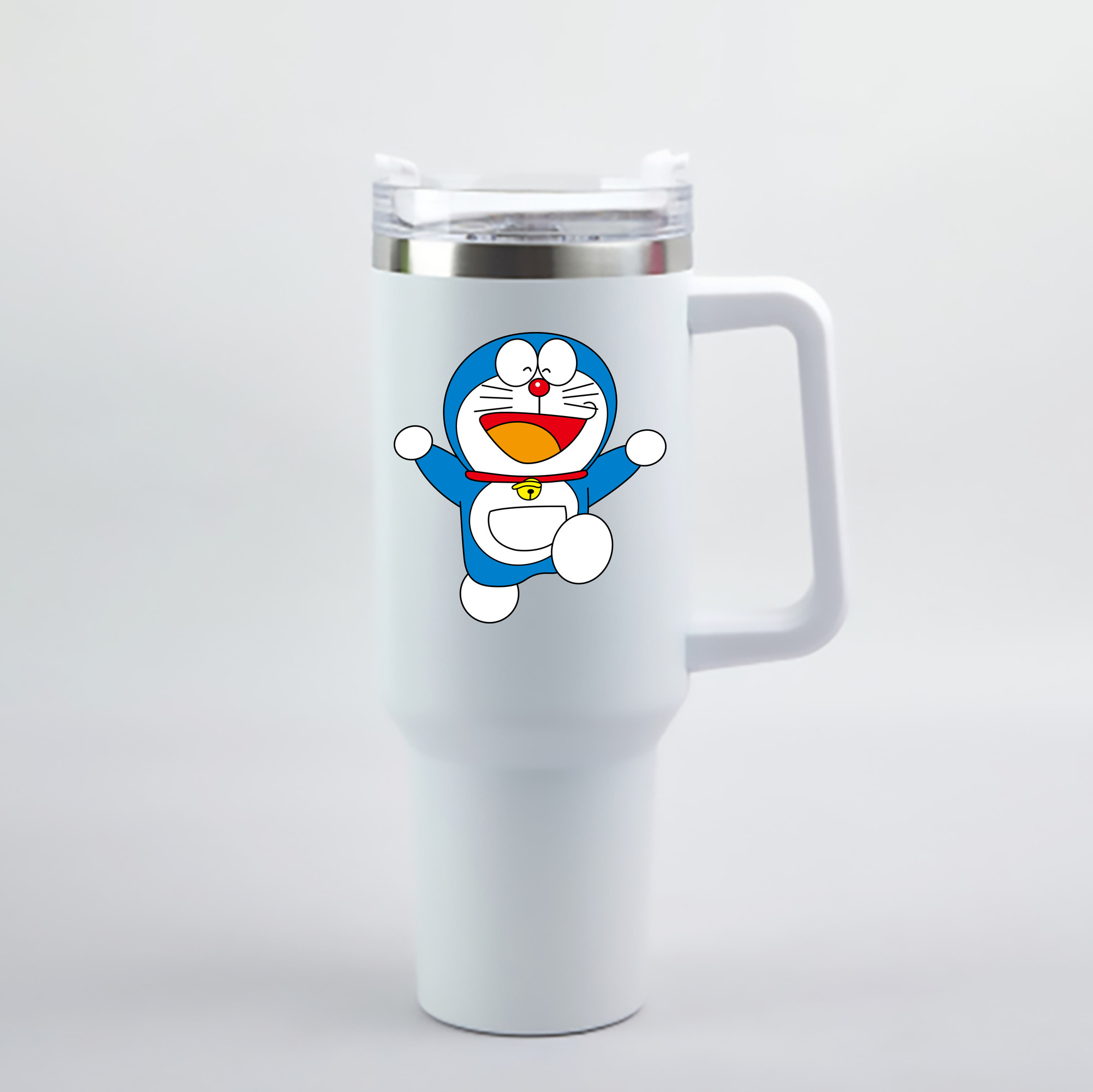 （画像用） ドラえもん Doraemon 1200mL車用タンブラー - クリスタルステッカー（プラスチックストロー付き）