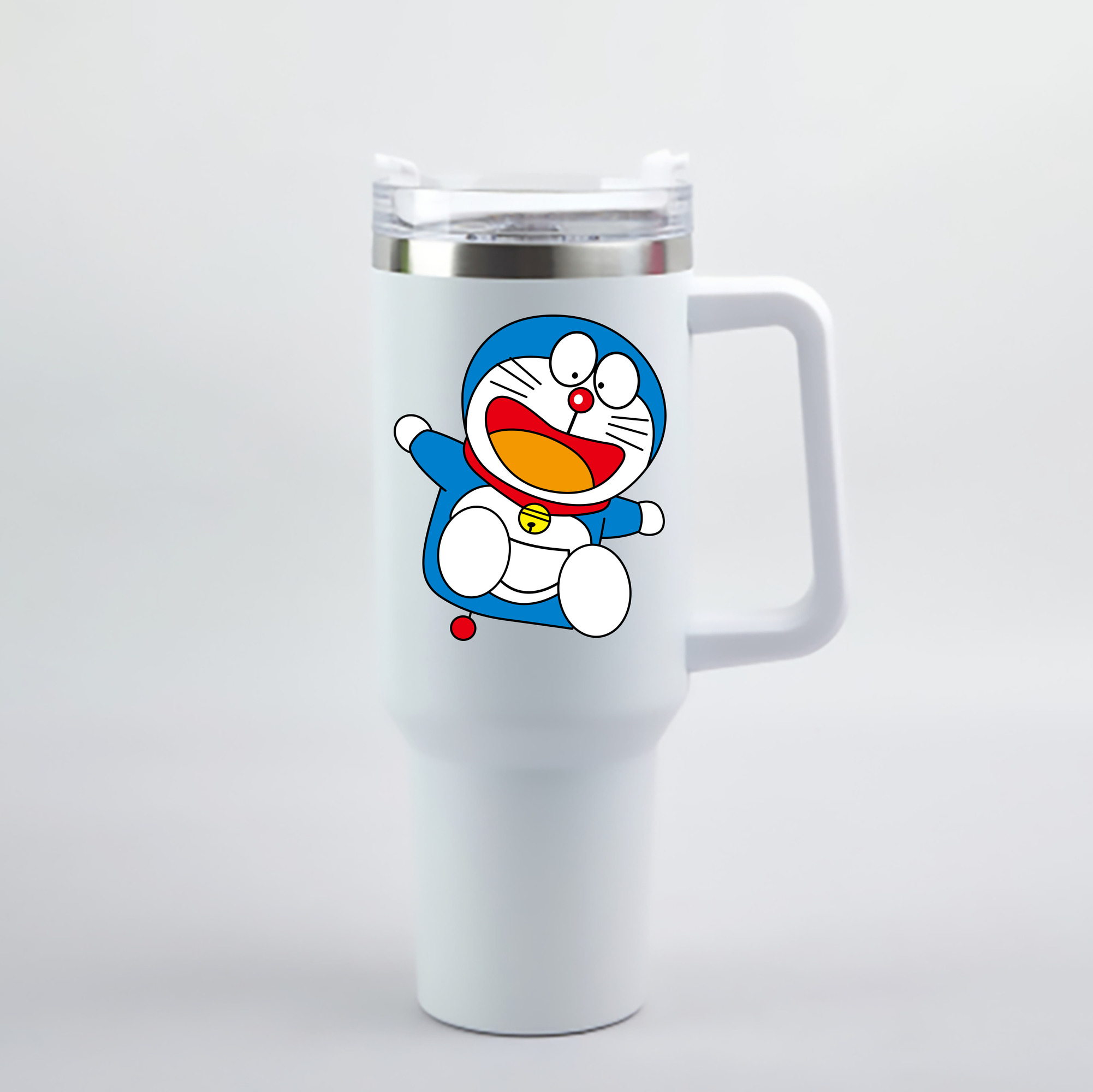 （画像用） ドラえもん Doraemon 1200mL車用タンブラー - クリスタルステッカー（プラスチックストロー付き）