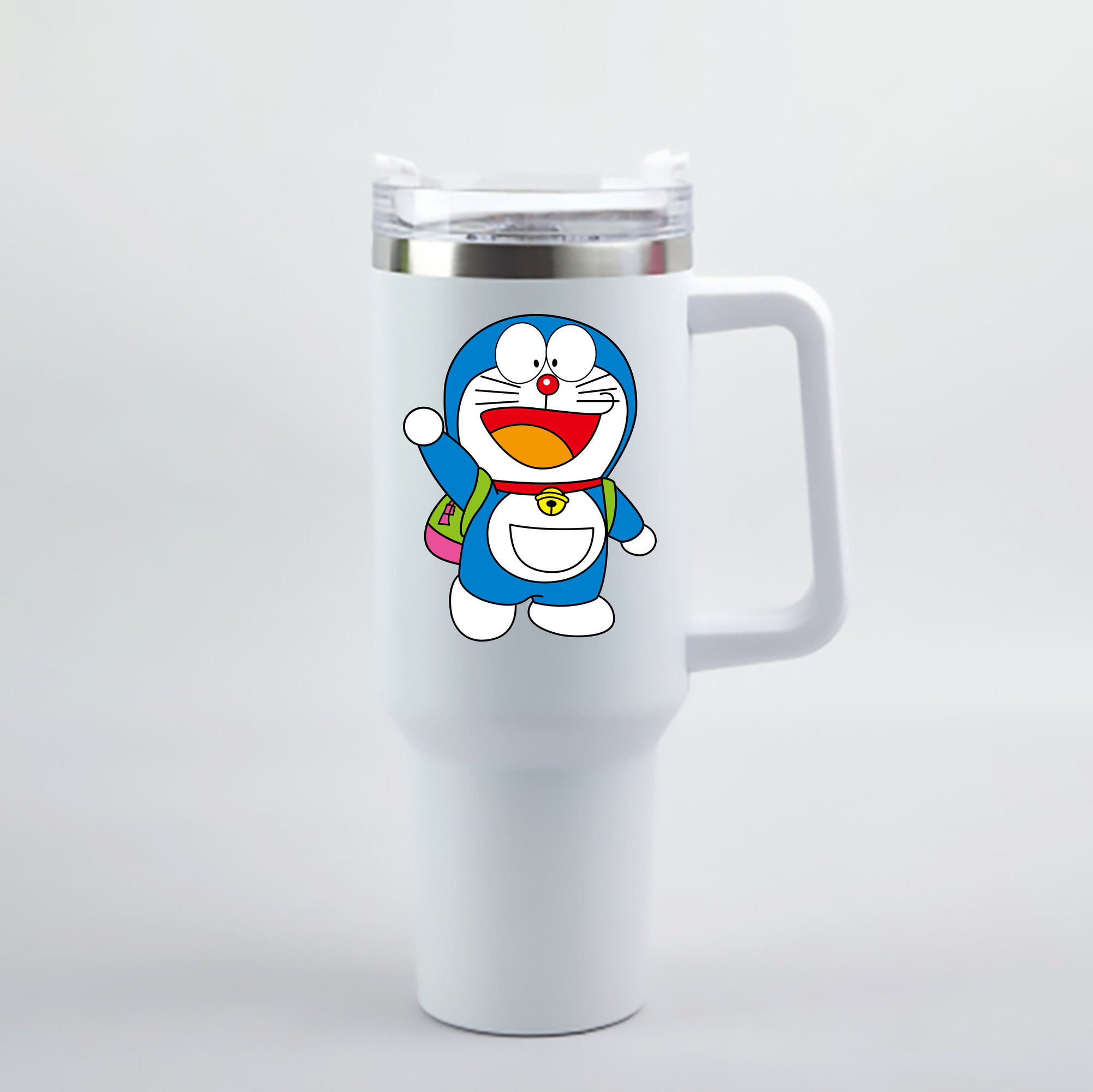 （画像用） ドラえもん Doraemon 1200mL車用タンブラー - クリスタルステッカー（プラスチックストロー付き）