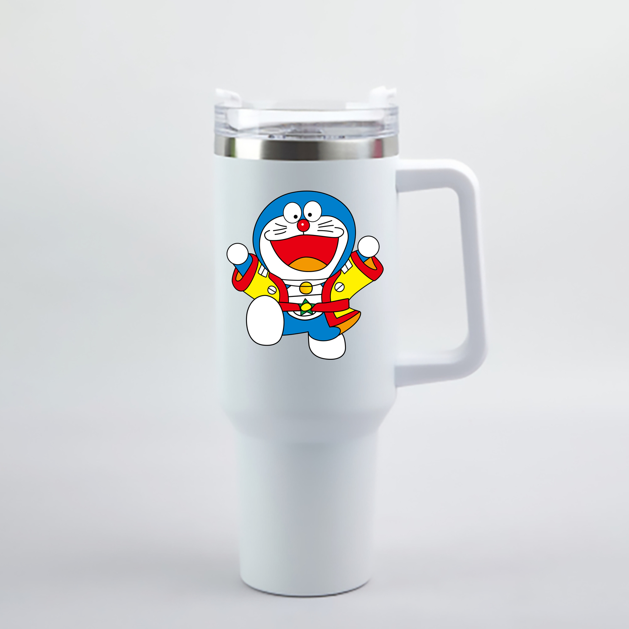 （画像用） ドラえもん Doraemon 1200mL車用タンブラー - クリスタルステッカー（プラスチックストロー付き）
