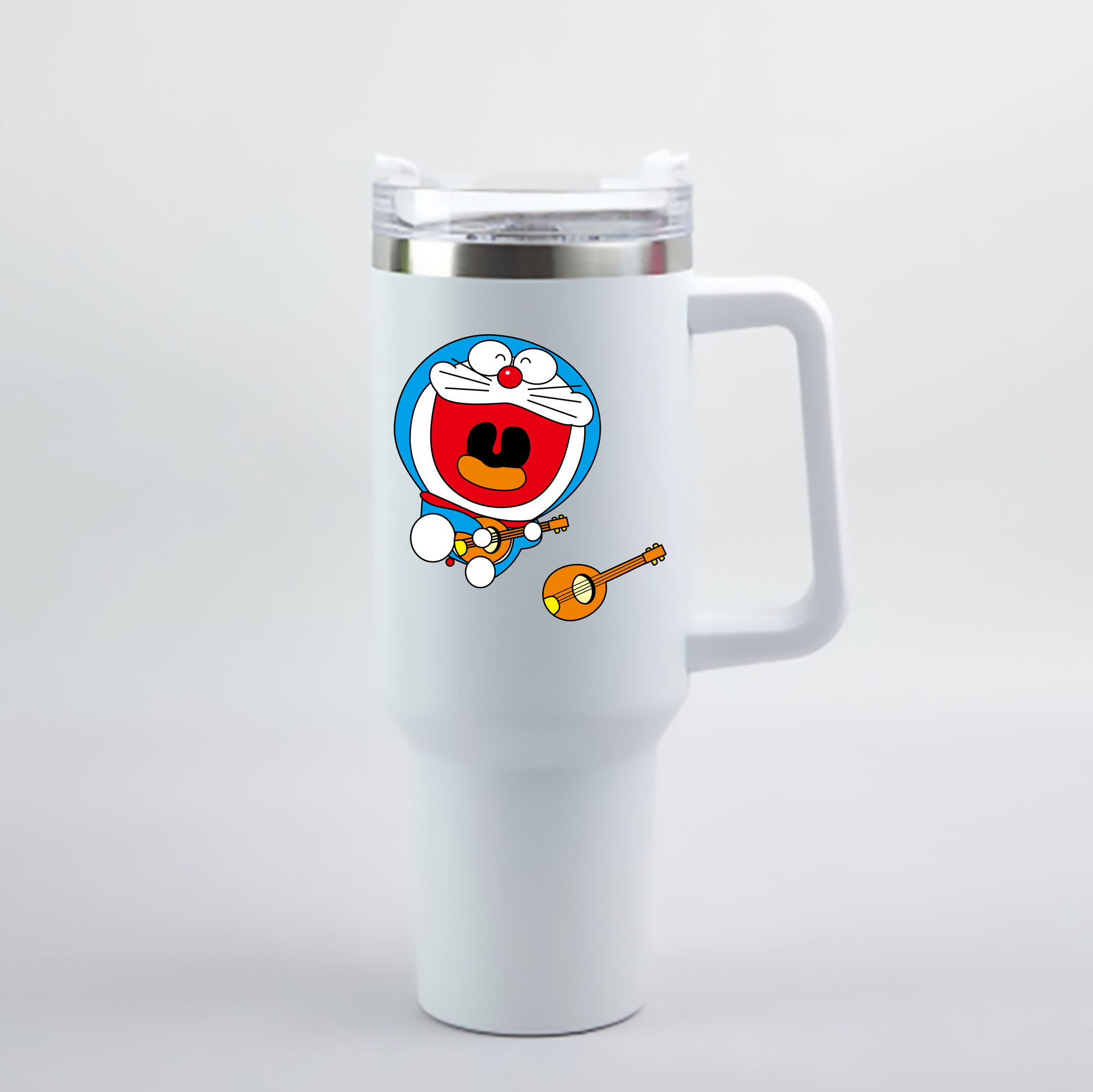 （画像用） ドラえもん Doraemon 1200mL車用タンブラー - クリスタルステッカー（プラスチックストロー付き）