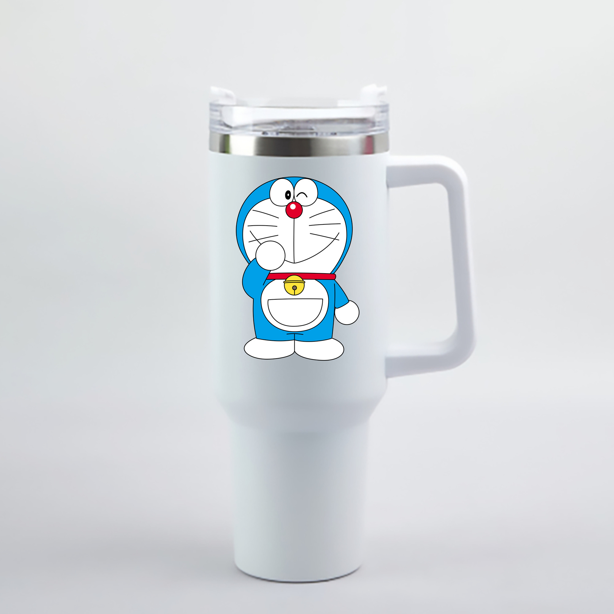 （画像用） ドラえもん Doraemon 1200mL車用タンブラー - クリスタルステッカー（プラスチックストロー付き）