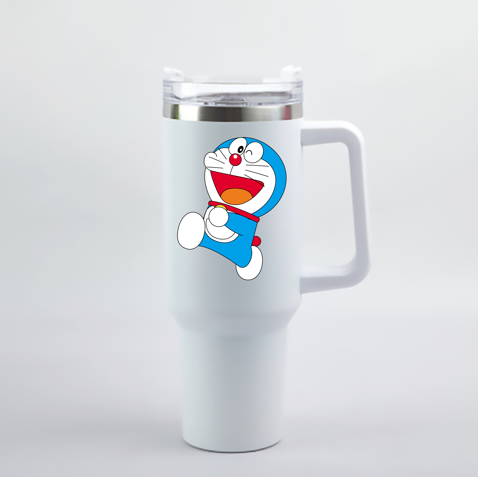 （画像用） ドラえもん Doraemon 1200mL車用タンブラー - クリスタルステッカー（プラスチックストロー付き）