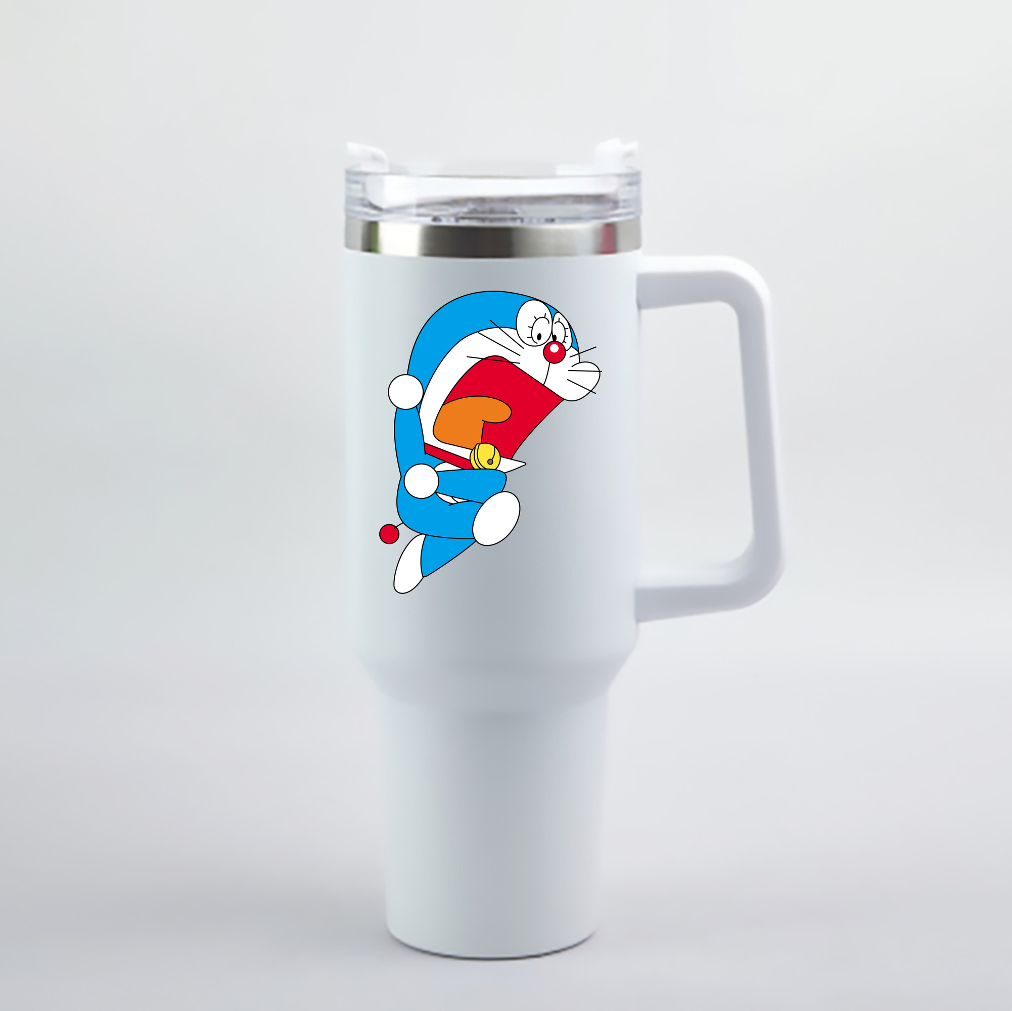 （画像用） ドラえもん Doraemon 1200mL車用タンブラー - クリスタルステッカー（プラスチックストロー付き）