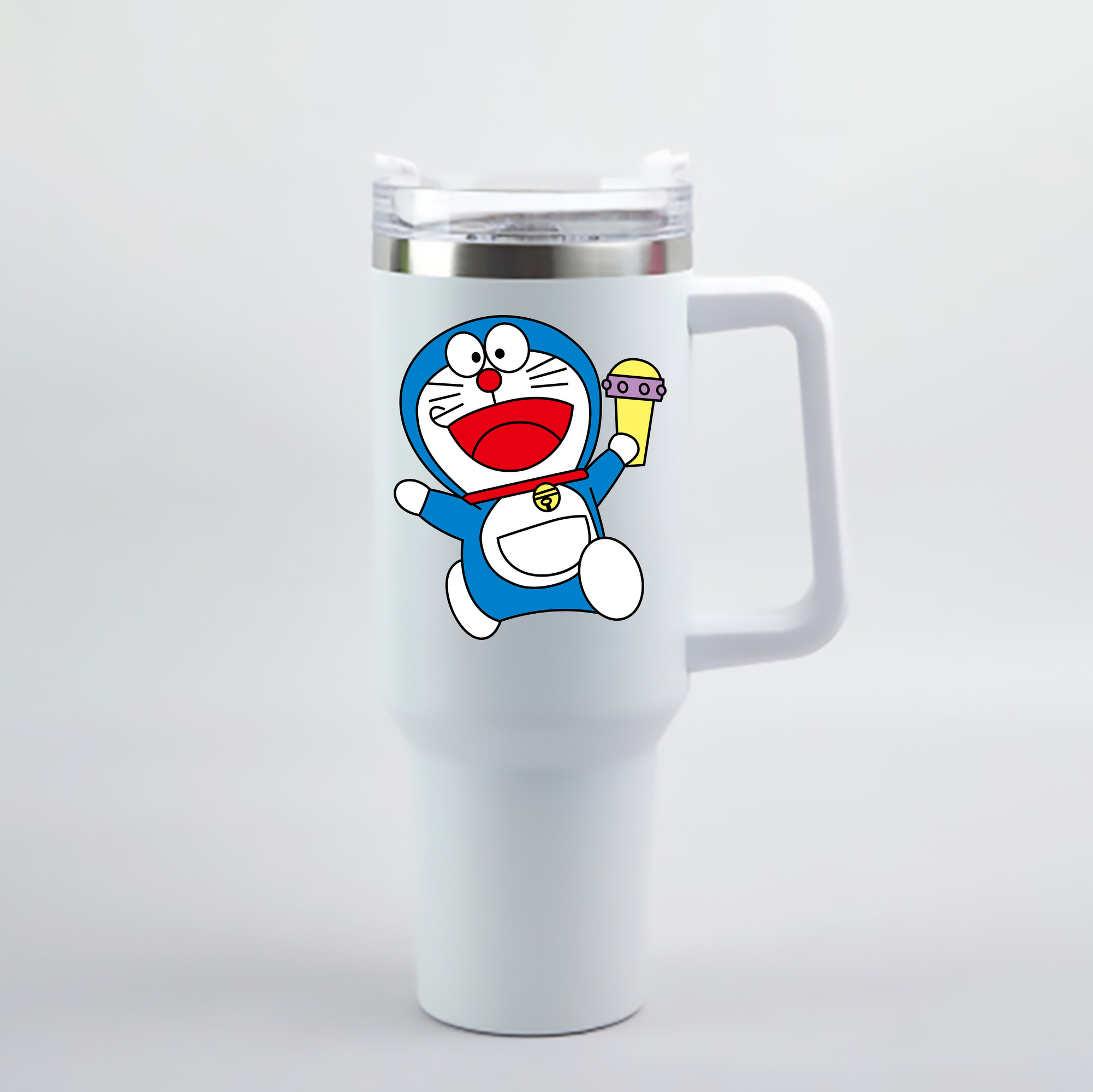 （画像用） ドラえもん Doraemon 1200mL車用タンブラー - クリスタルステッカー（プラスチックストロー付き）