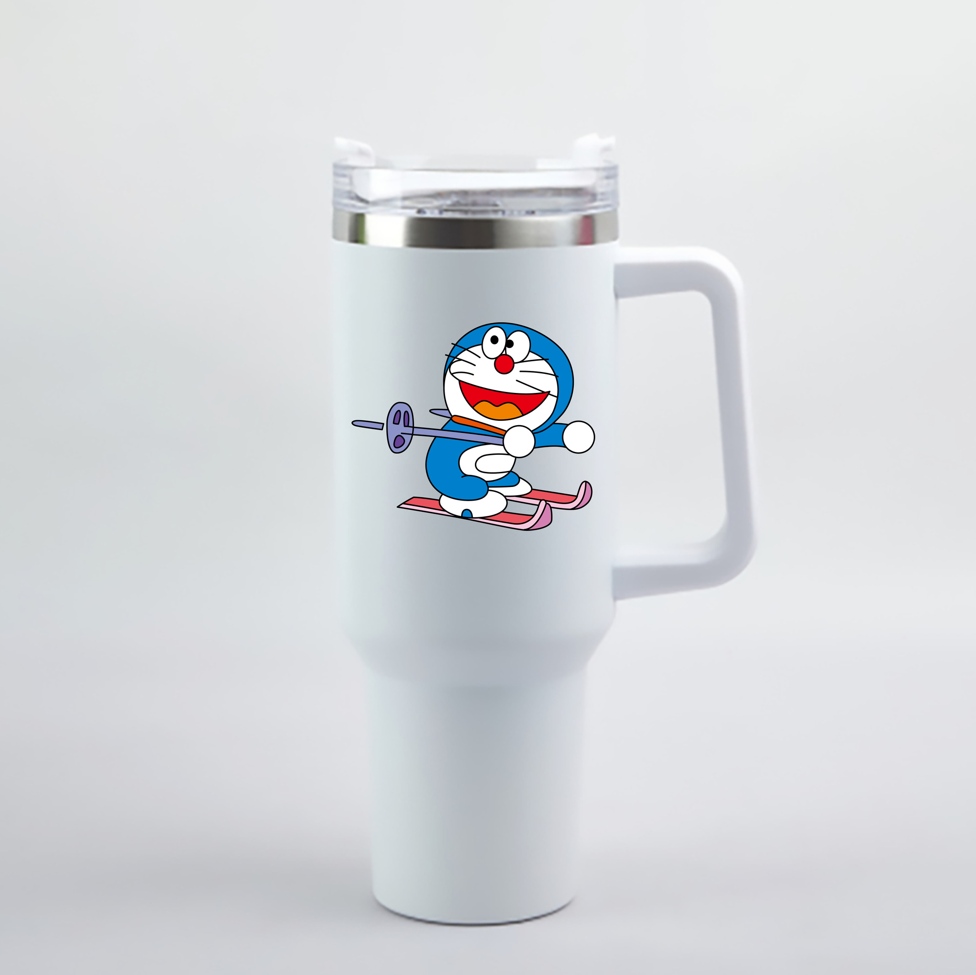 （画像用） ドラえもん Doraemon 1200mL車用タンブラー - クリスタルステッカー（プラスチックストロー付き）