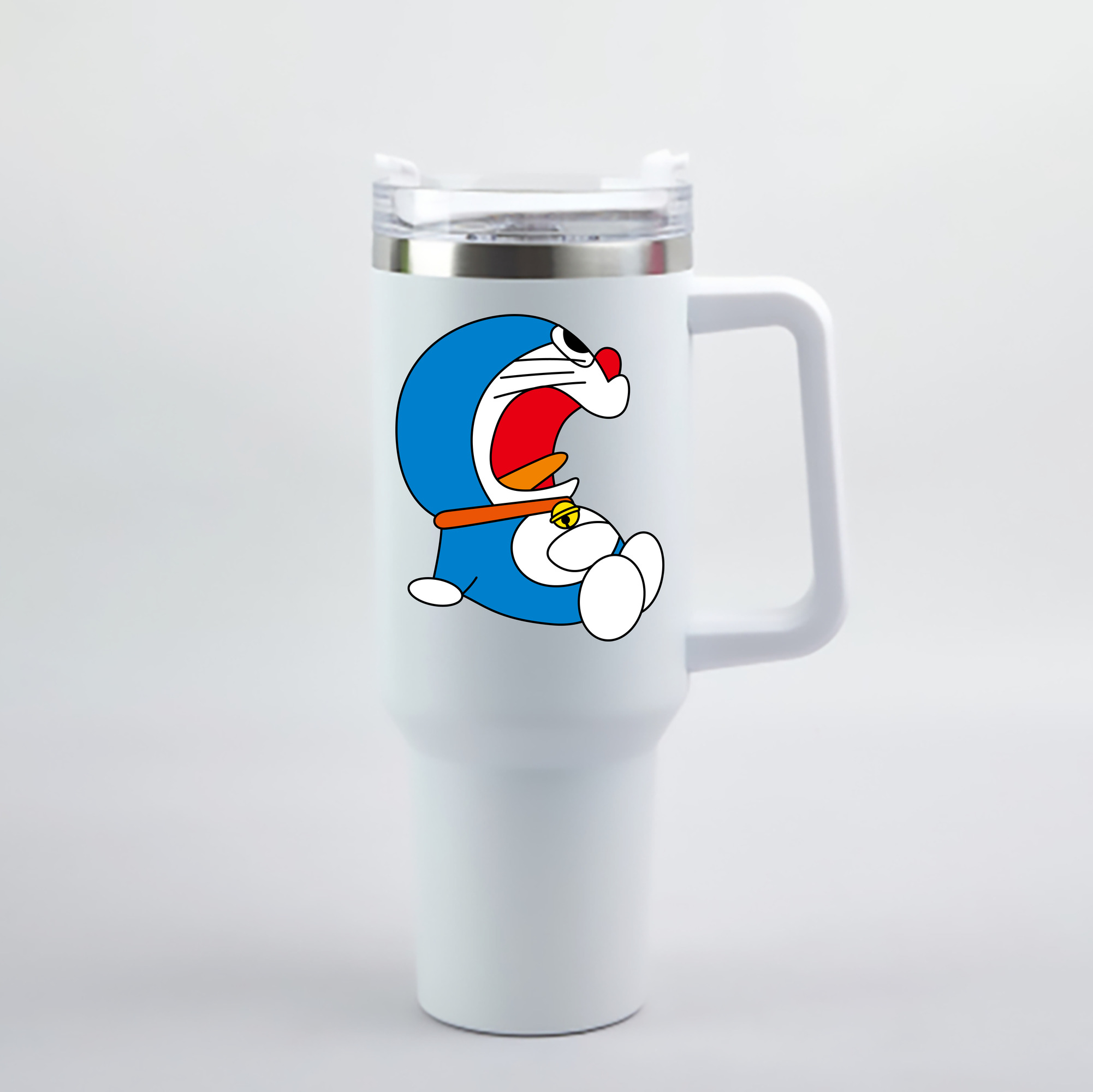 （画像用） ドラえもん Doraemon 1200mL車用タンブラー - クリスタルステッカー（プラスチックストロー付き）