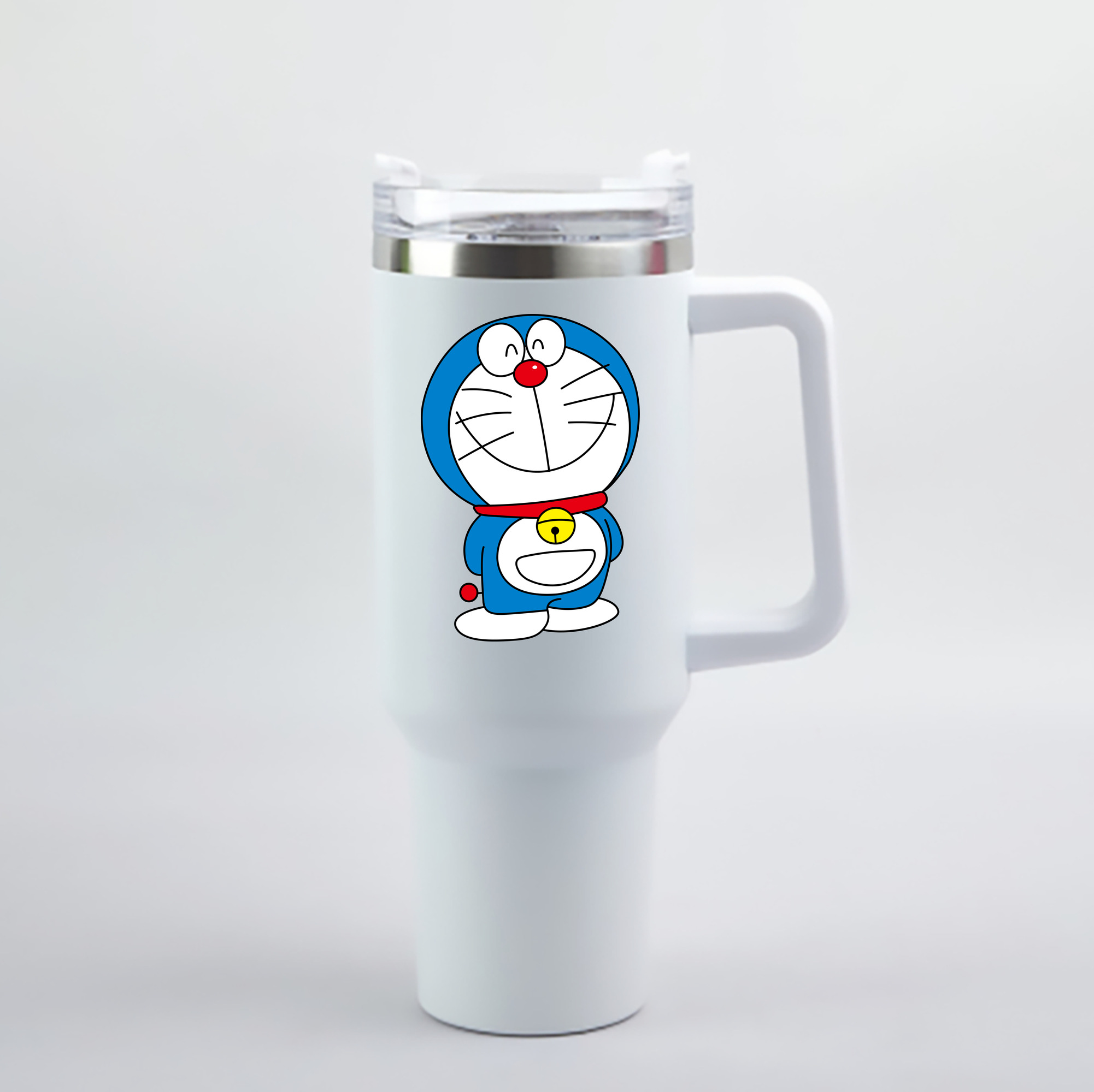 （画像用） ドラえもん Doraemon 1200mL車用タンブラー - クリスタルステッカー（プラスチックストロー付き）
