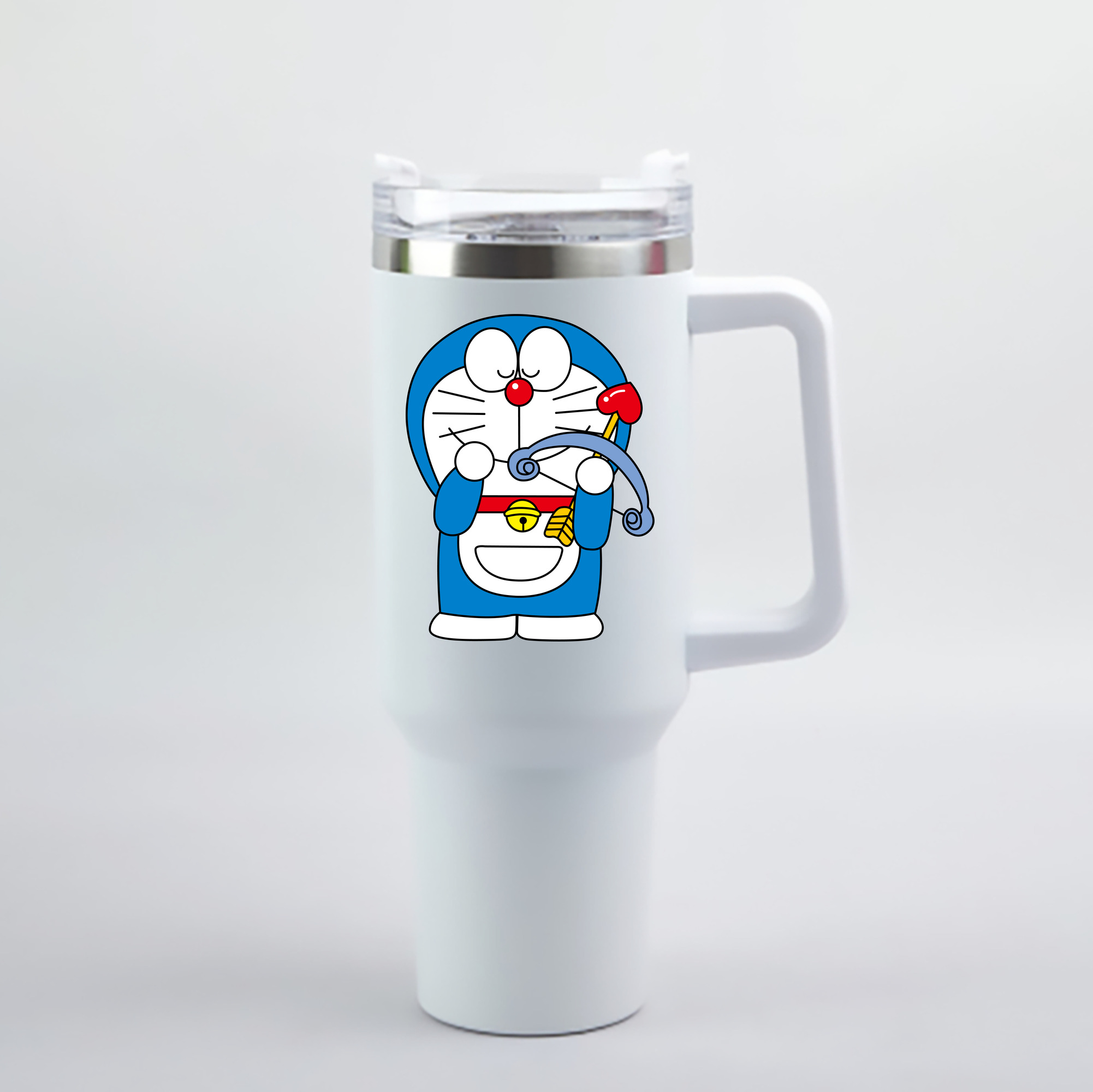（画像用） ドラえもん Doraemon 1200mL車用タンブラー - クリスタルステッカー（プラスチックストロー付き）