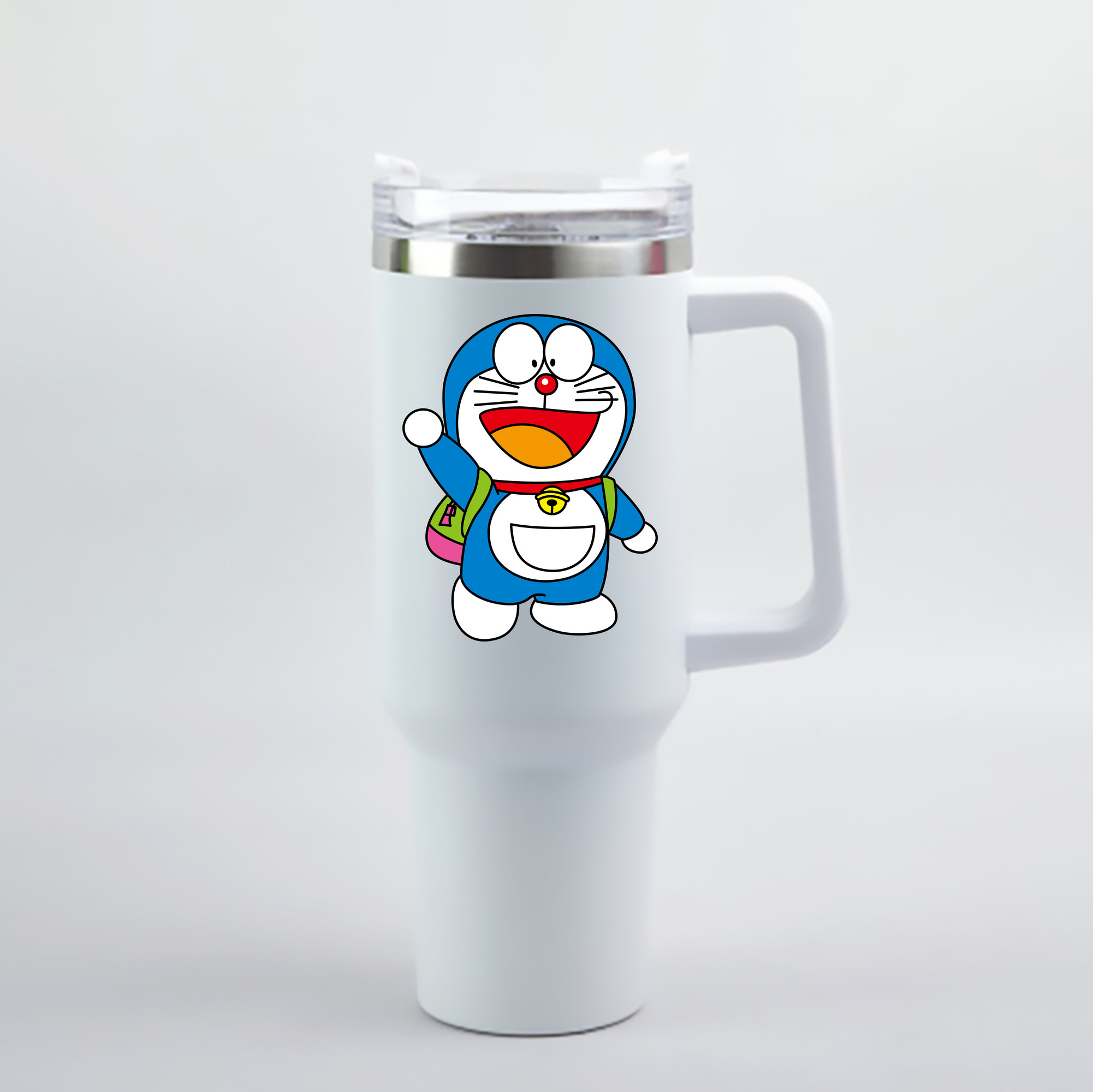 （画像用） ドラえもん Doraemon 1200mL車用タンブラー - クリスタルステッカー（プラスチックストロー付き）