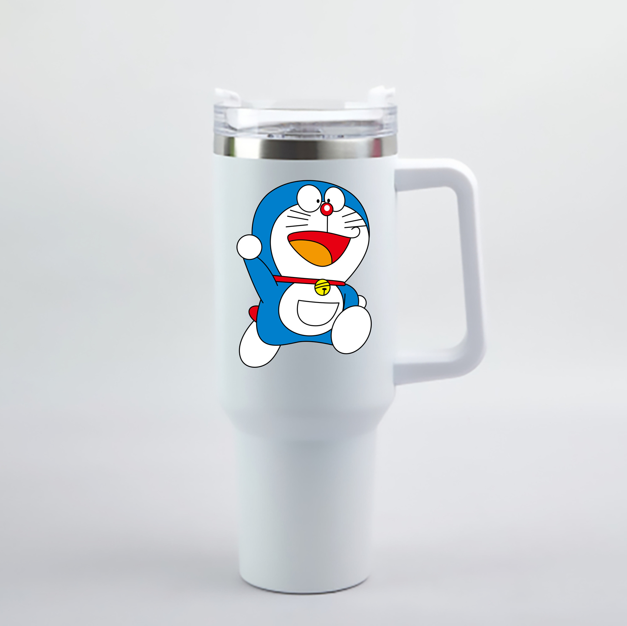 （画像用） ドラえもん Doraemon 1200mL車用タンブラー - クリスタルステッカー（プラスチックストロー付き）