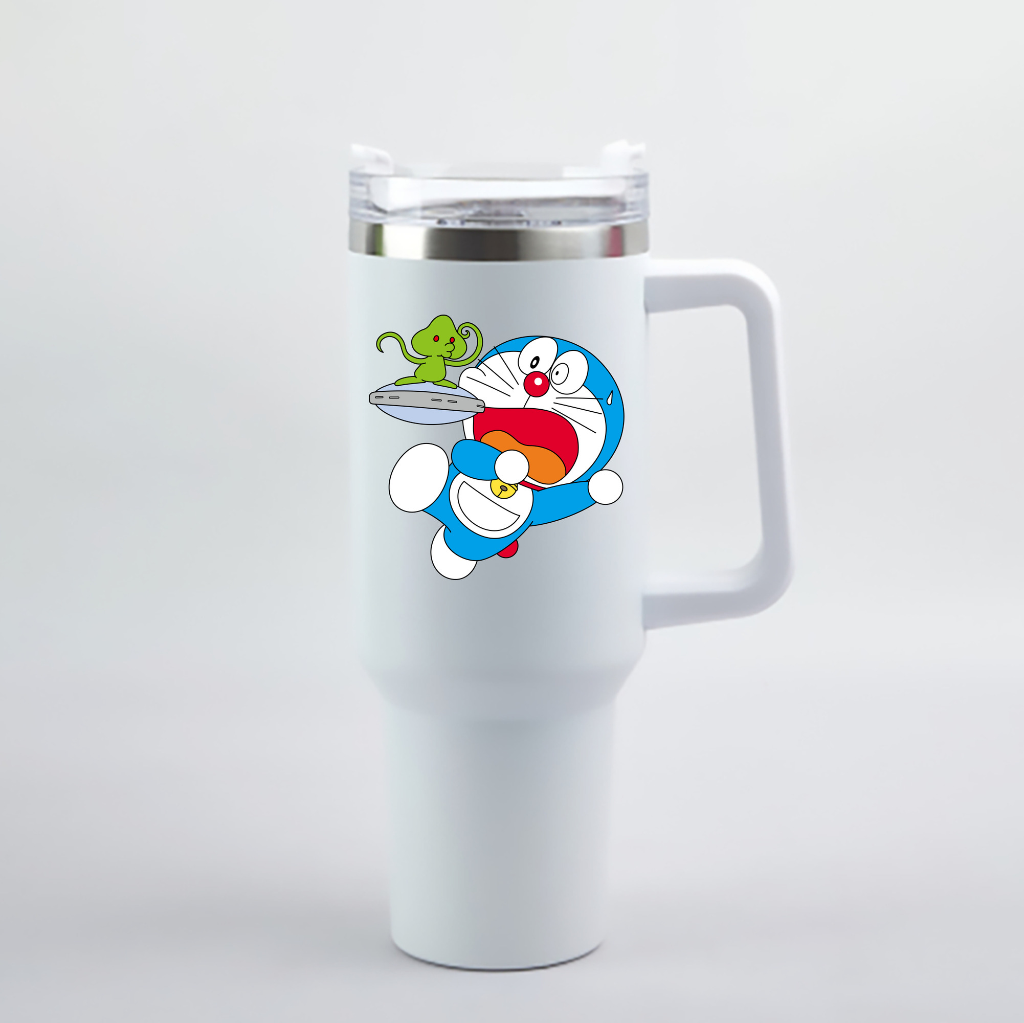 （画像用） ドラえもん Doraemon 1200mL車用タンブラー - クリスタルステッカー（プラスチックストロー付き）