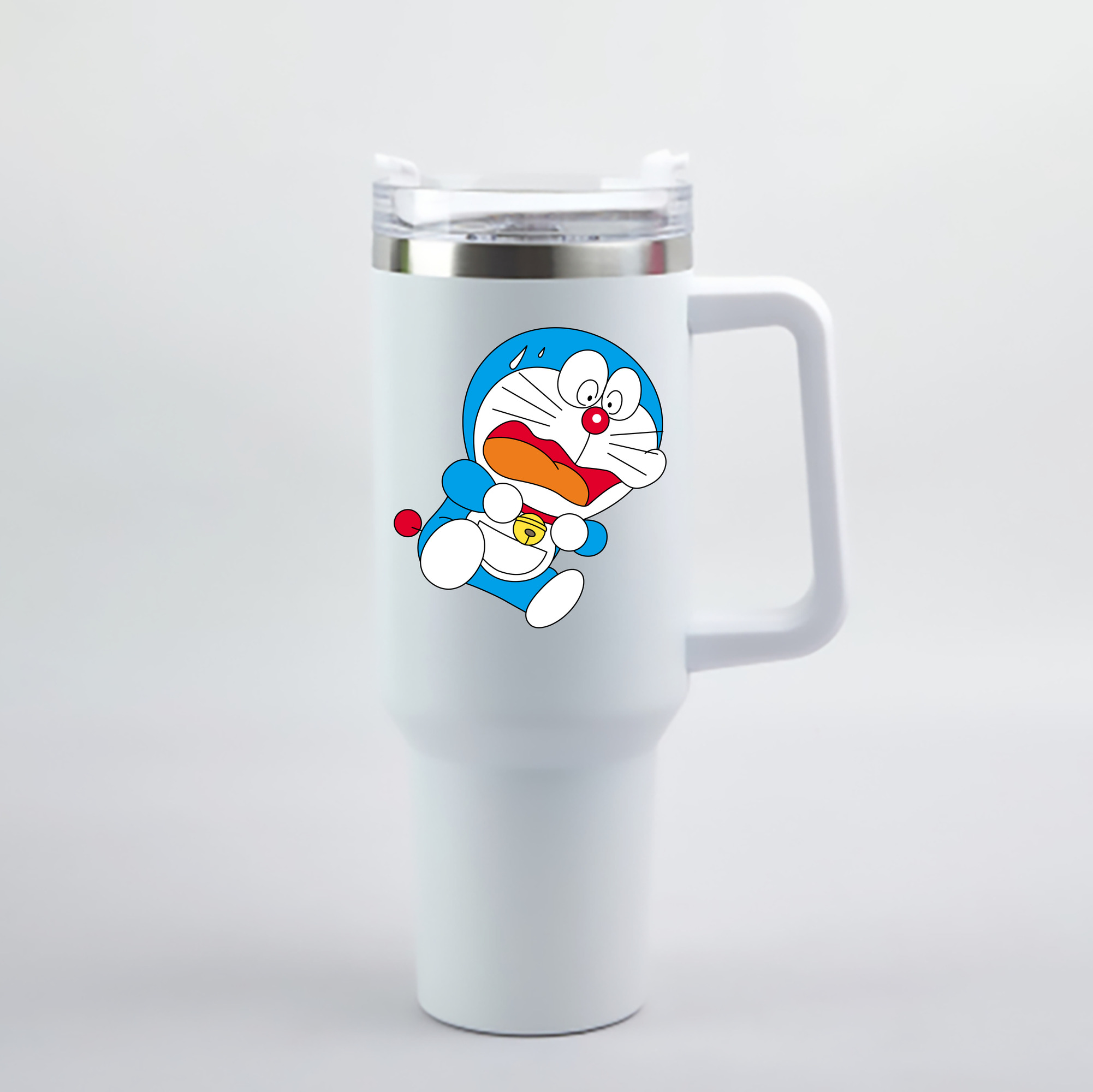 （画像用） ドラえもん Doraemon 1200mL車用タンブラー - クリスタルステッカー（プラスチックストロー付き）