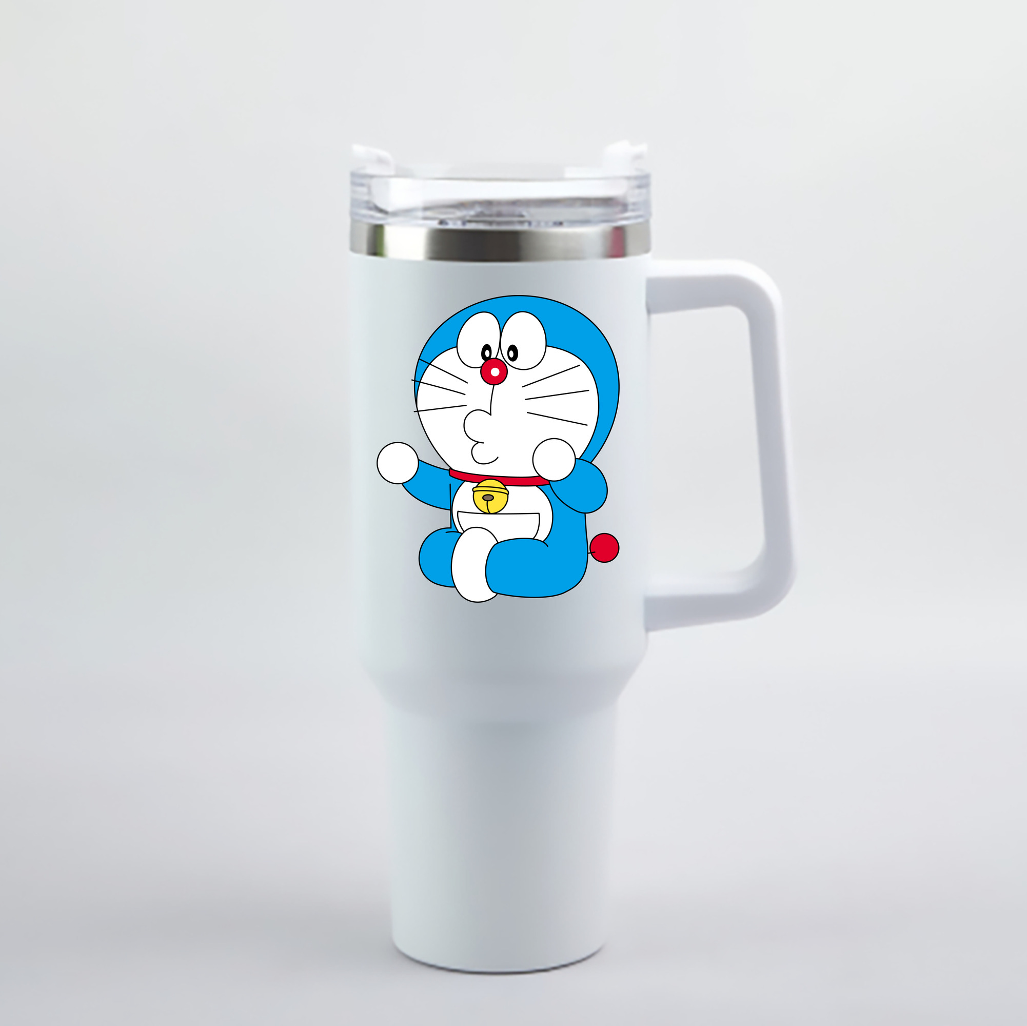 （画像用） ドラえもん Doraemon 1200mL車用タンブラー - クリスタルステッカー（プラスチックストロー付き）