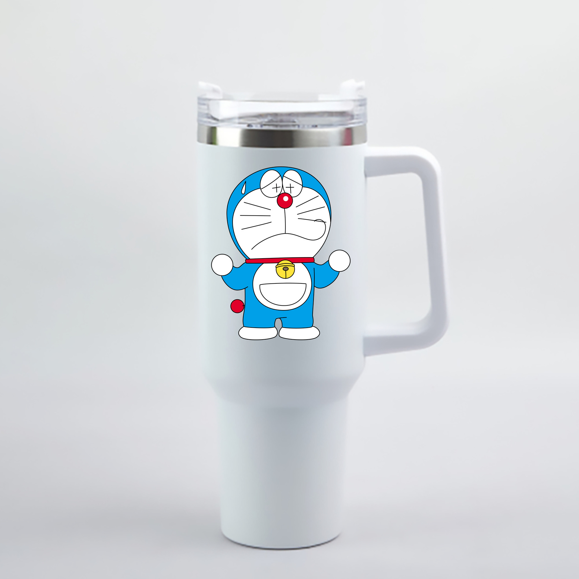 （画像用） ドラえもん Doraemon 1200mL車用タンブラー - クリスタルステッカー（プラスチックストロー付き）