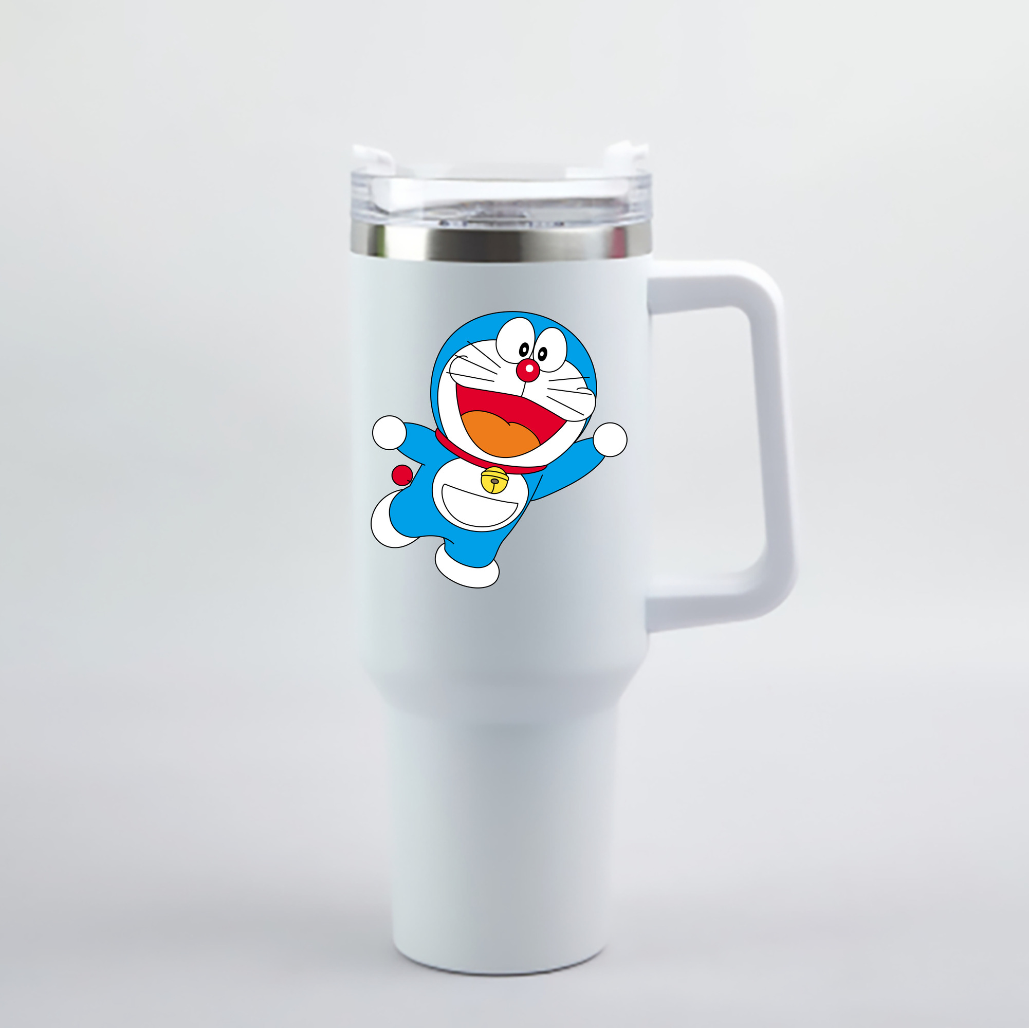 （画像用） ドラえもん Doraemon 1200mL車用タンブラー - クリスタルステッカー（プラスチックストロー付き）