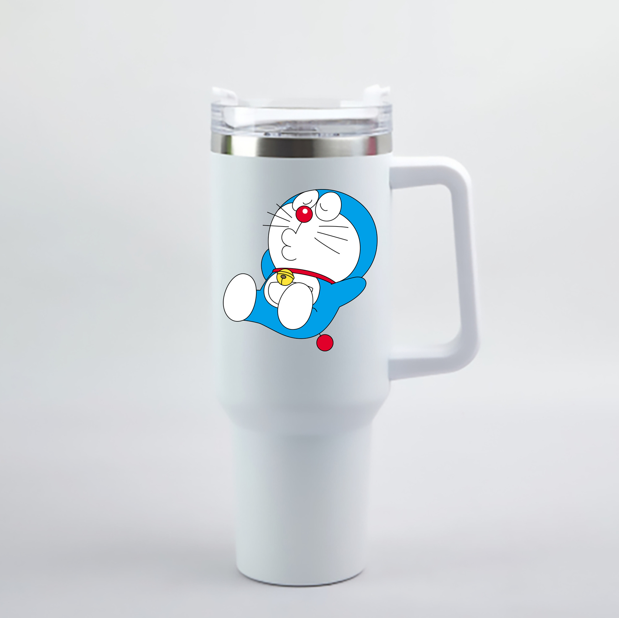 （画像用） ドラえもん Doraemon 1200mL車用タンブラー - クリスタルステッカー（プラスチックストロー付き）