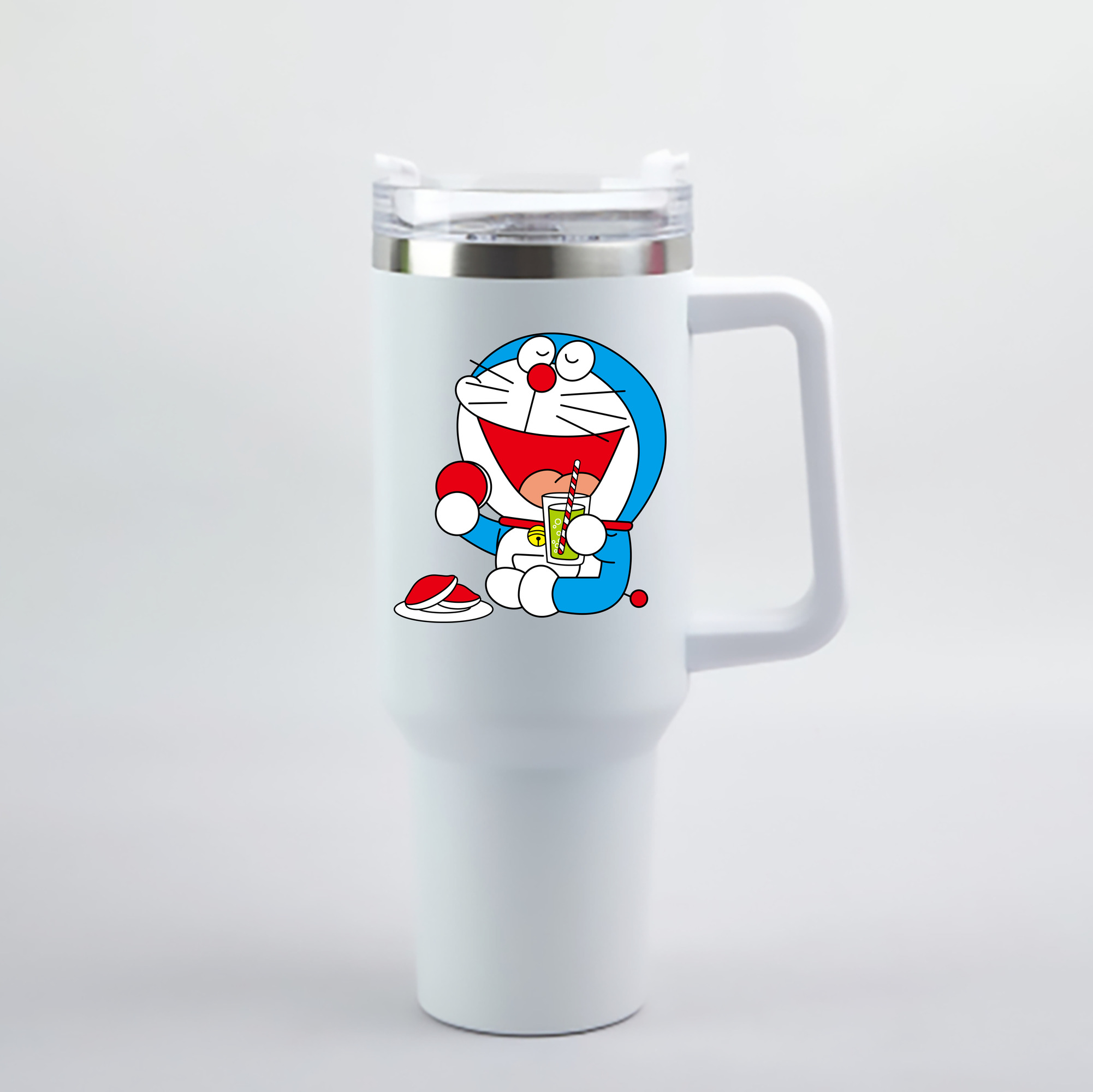 （画像用） ドラえもん Doraemon 1200mL車用タンブラー - クリスタルステッカー（プラスチックストロー付き）