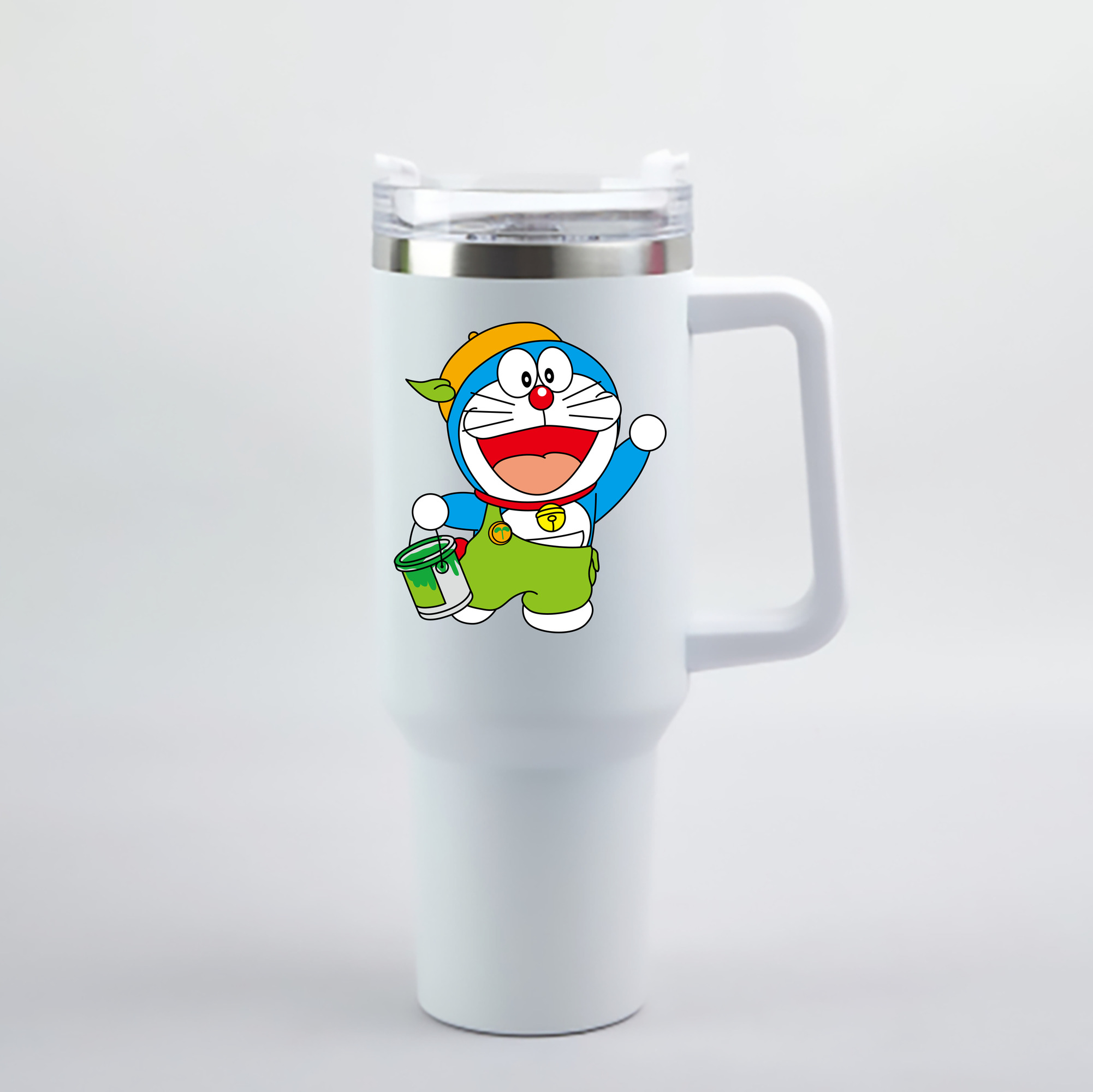 （画像用） ドラえもん Doraemon 1200mL車用タンブラー - クリスタルステッカー（プラスチックストロー付き）