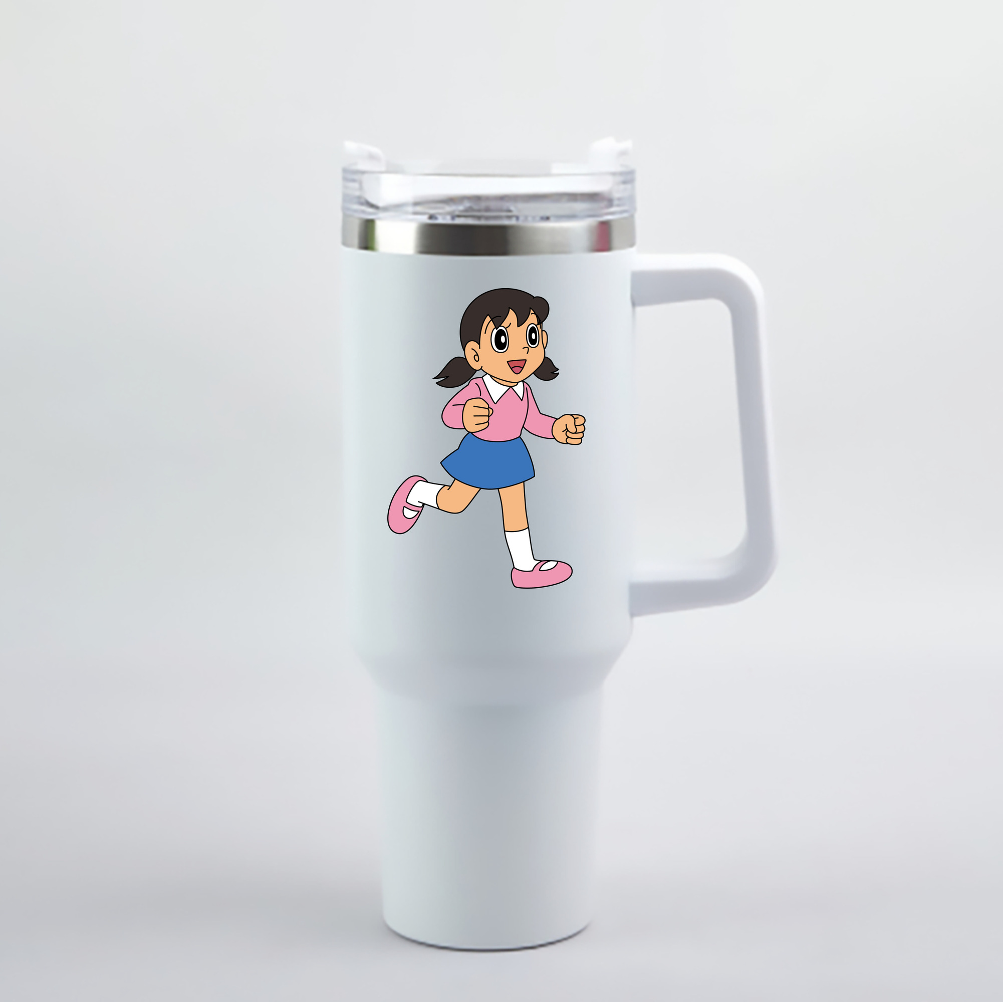 （画像用） ドラえもん みなもと しずか Doraemon Shizuka Minamoto 1200mL車用タンブラー - クリスタルステッカー（プラスチックストロー付き）