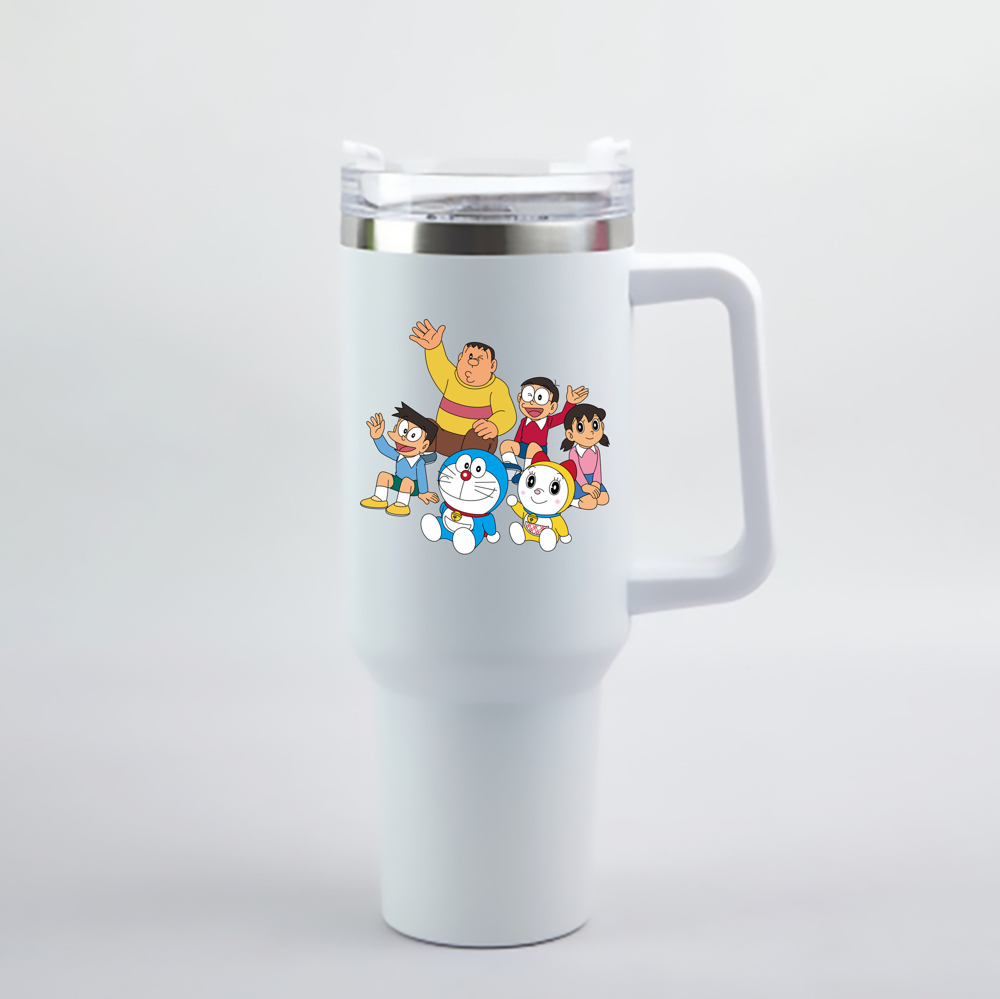 （画像用） ドラえもん 骨川 スネ夫 Doraemon Honekawa Suneo 1200mL車用タンブラー - クリスタルステッカー（プラスチックストロー付き）