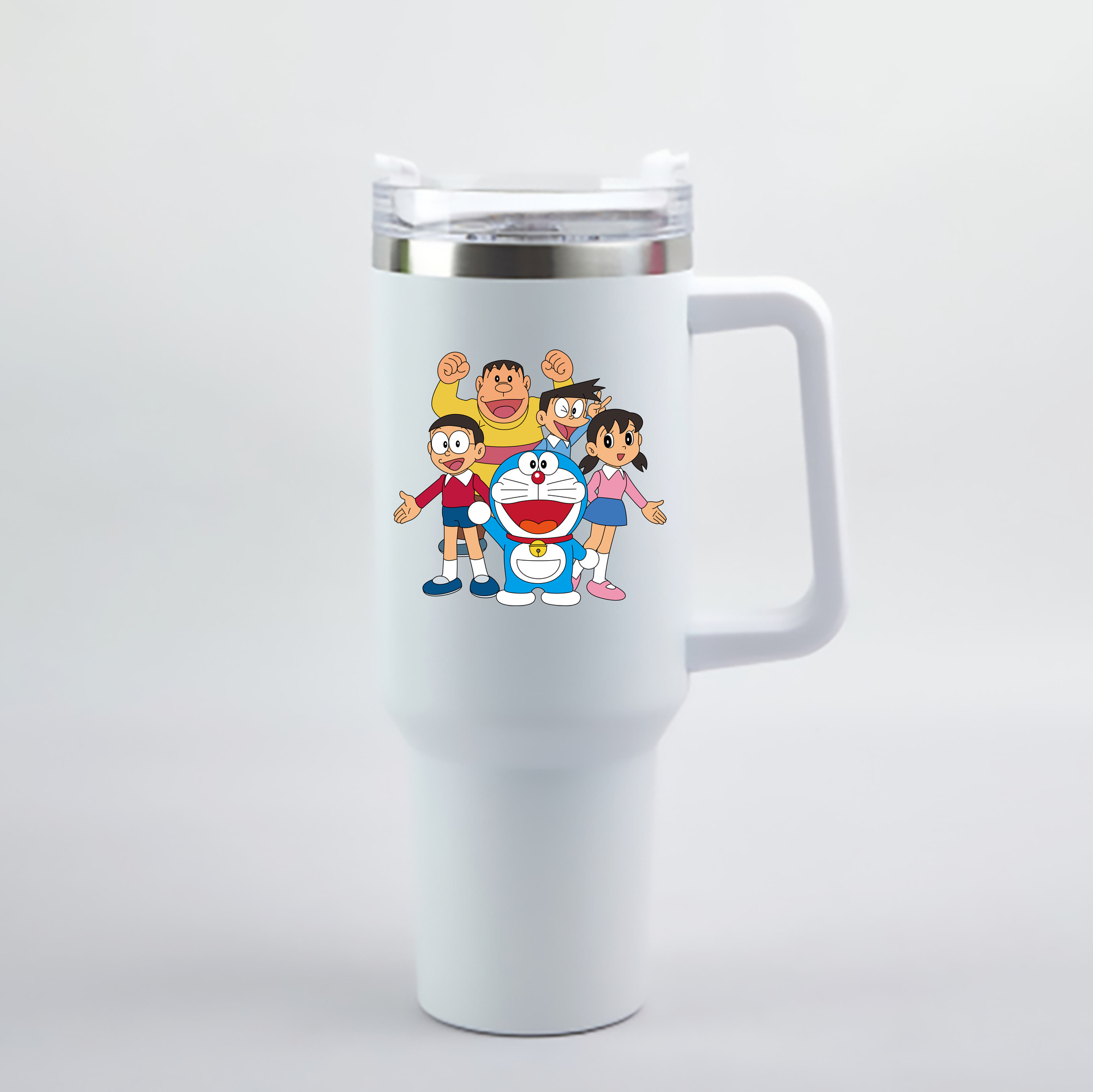 （画像用） ドラえもん 骨川 スネ夫 Doraemon Honekawa Suneo 1200mL車用タンブラー - クリスタルステッカー（プラスチックストロー付き）