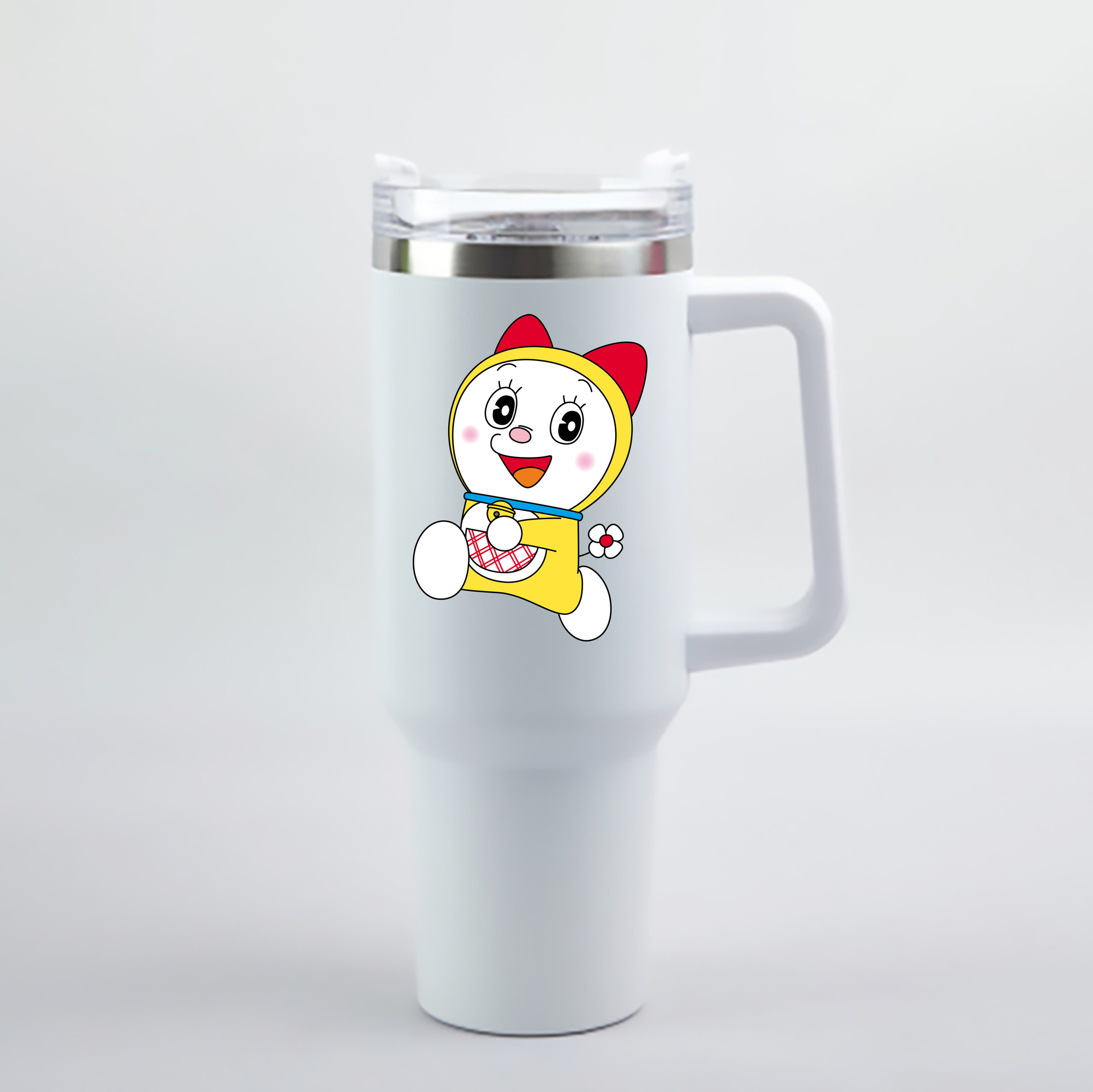 （画像用） ドラえもん ドラミ Doraemon Dorami 1200mL車用タンブラー - クリスタルステッカー（プラスチックストロー付き）