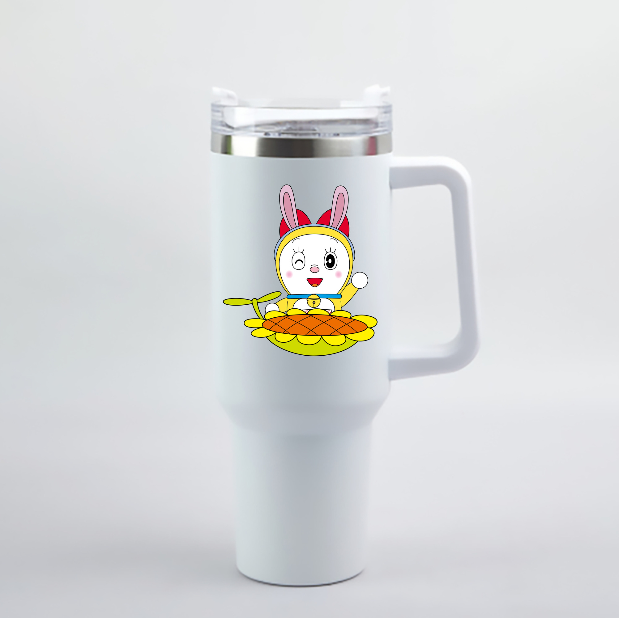 （画像用） ドラえもん ドラミ Doraemon Dorami 1200mL車用タンブラー - クリスタルステッカー（プラスチックストロー付き）