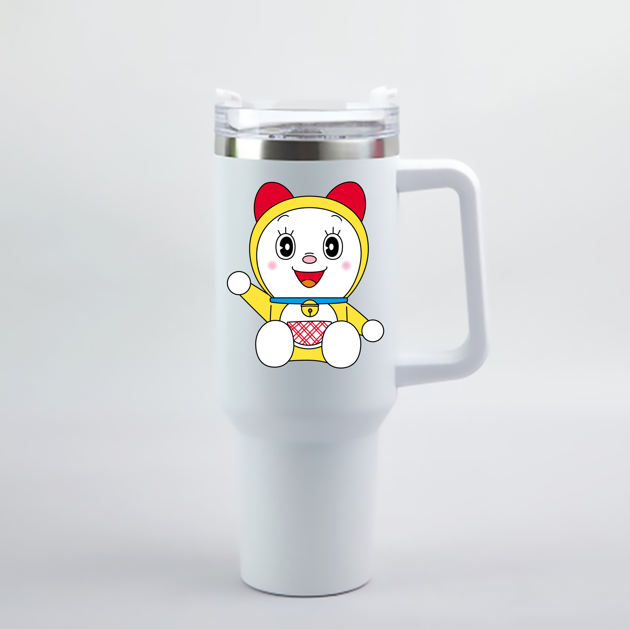 （画像用） ドラえもん ドラミ Doraemon Dorami 1200mL車用タンブラー - クリスタルステッカー（プラスチックストロー付き）
