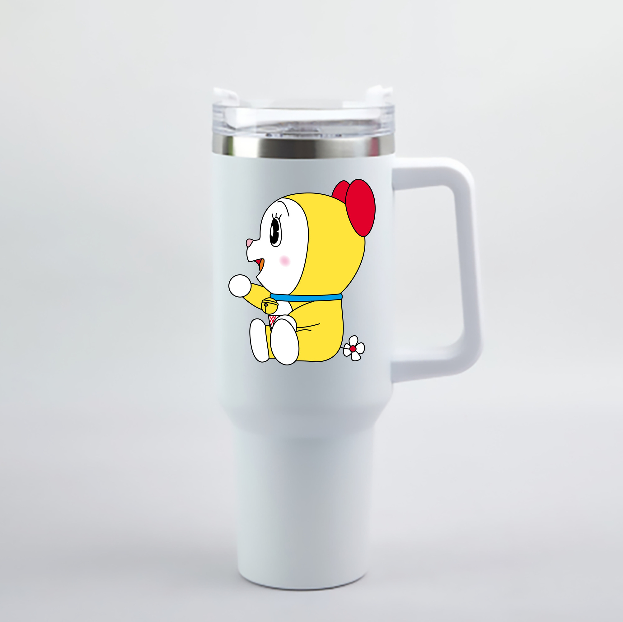 （画像用） ドラえもん ドラミ Doraemon Dorami 1200mL車用タンブラー - クリスタルステッカー（プラスチックストロー付き）