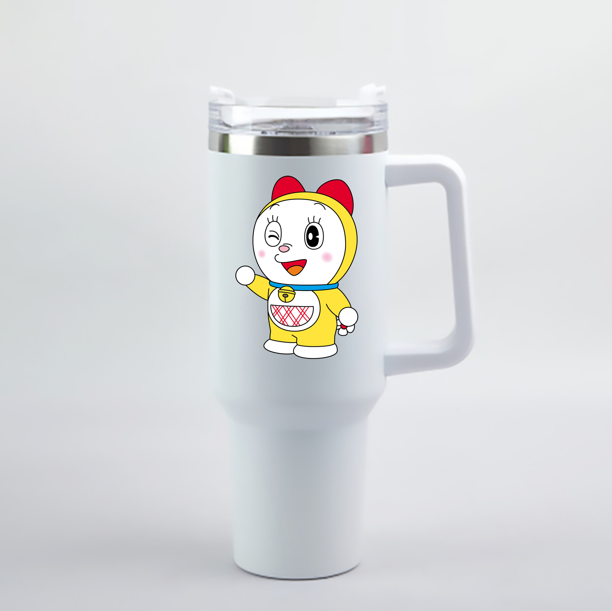 （画像用） ドラえもん ドラミ Doraemon Dorami 1200mL車用タンブラー - クリスタルステッカー（プラスチックストロー付き）