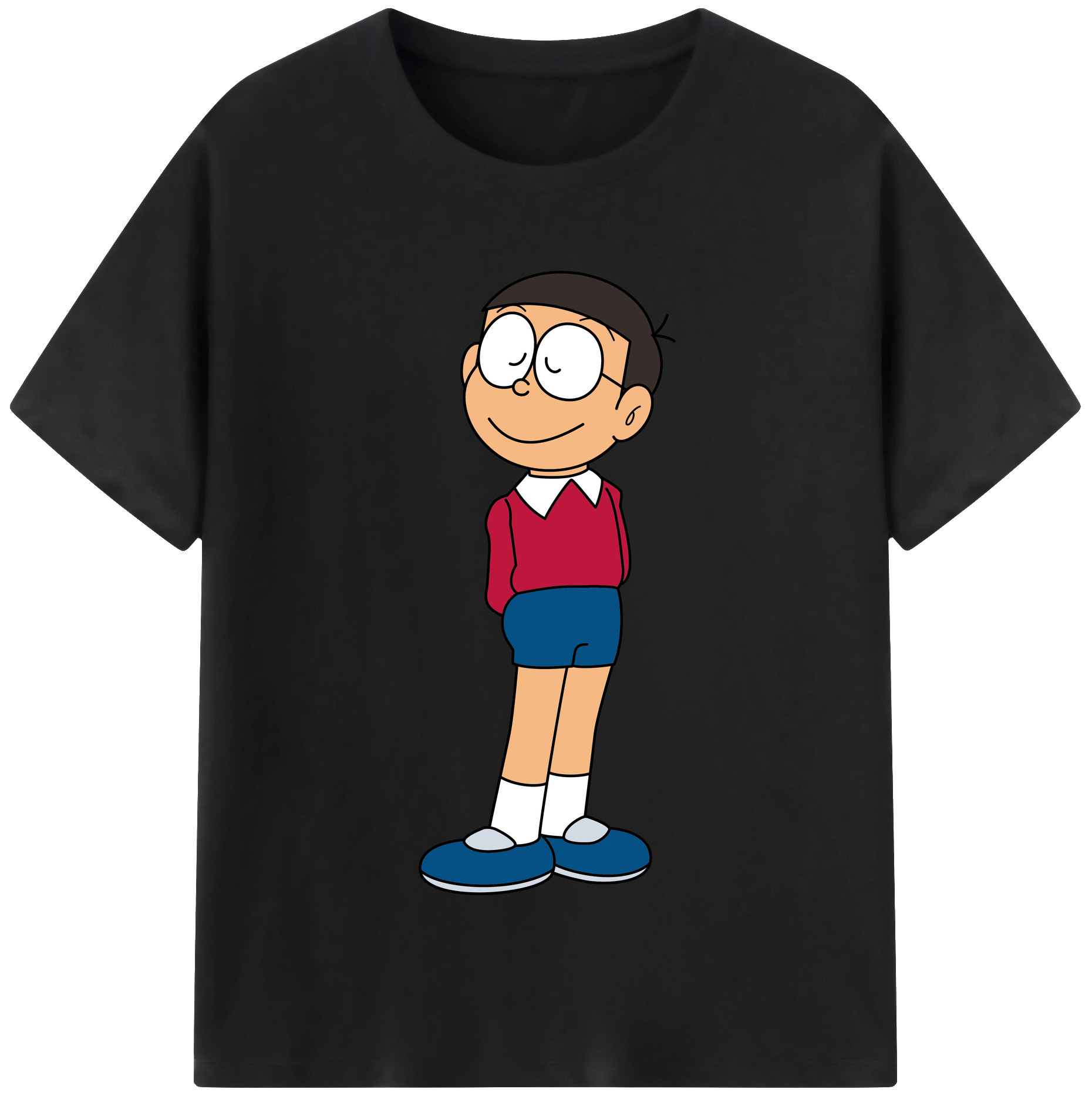 （画像用） ドラえもん 野比 のび太 Doraemon Nobita Nobi 綿100％半袖Tシャツ（フロントプリント）