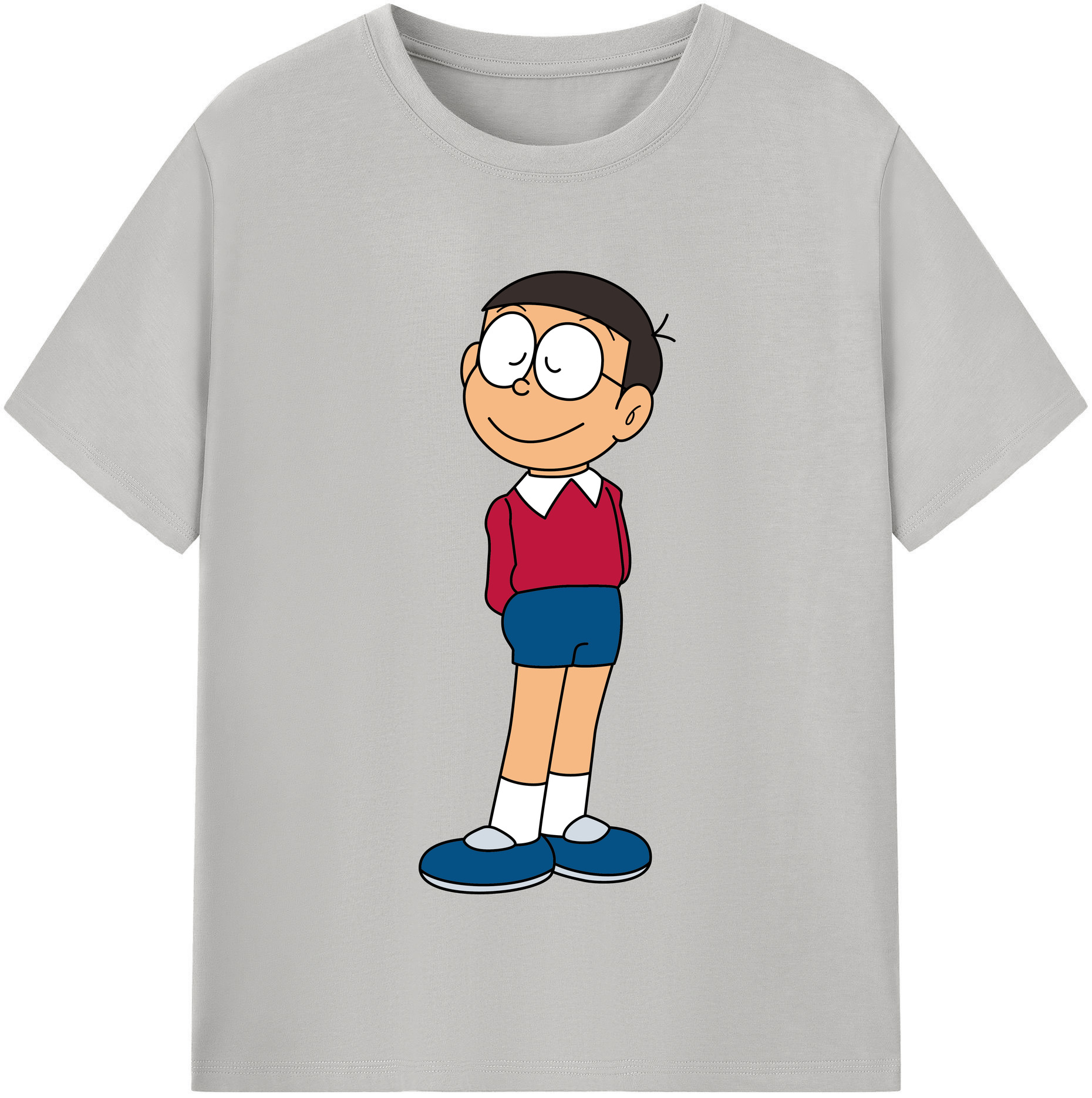 （画像用） ドラえもん 野比 のび太 Doraemon Nobita Nobi 綿100％半袖Tシャツ（フロントプリント）