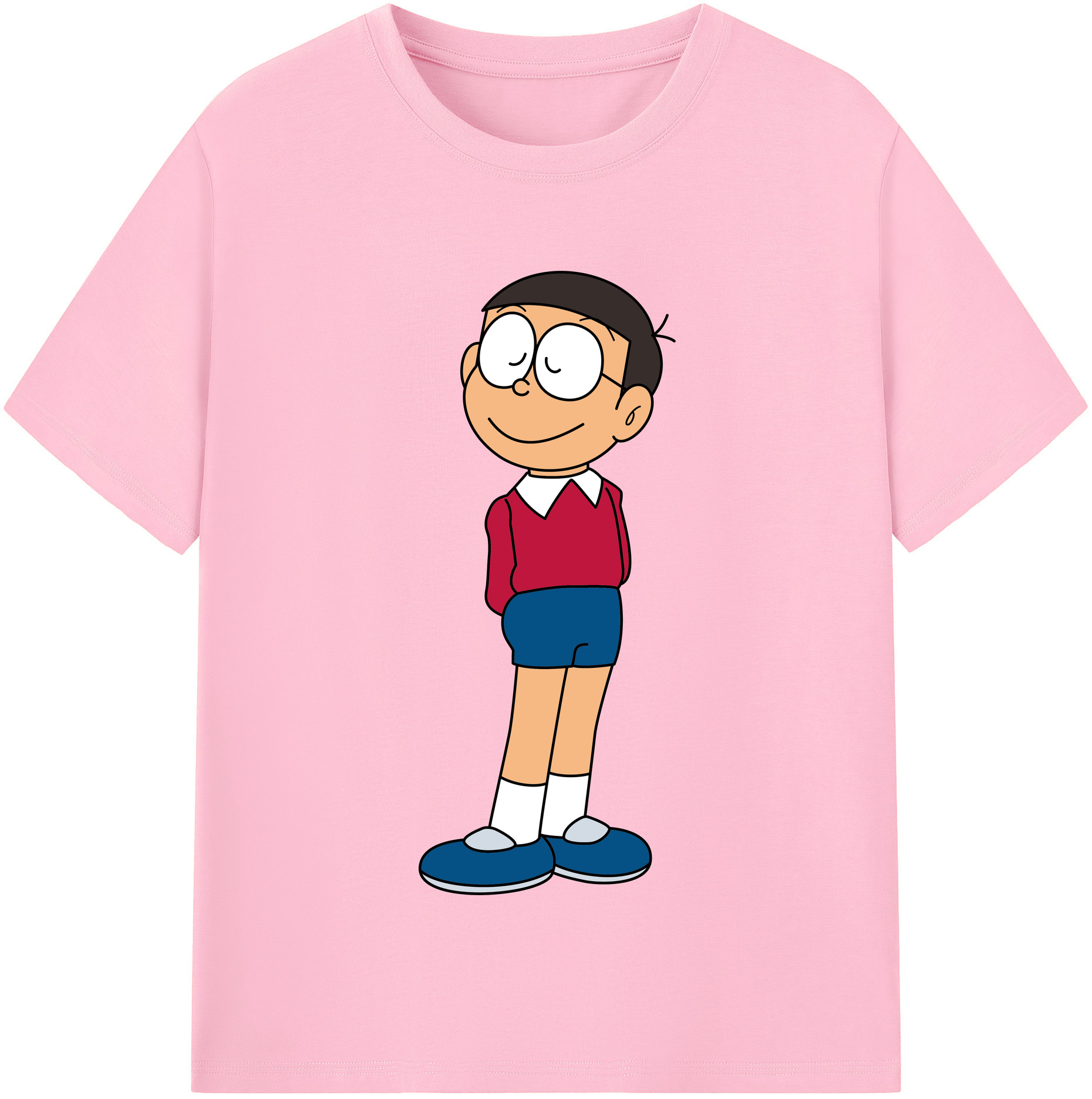 （画像用） ドラえもん 野比 のび太 Doraemon Nobita Nobi 綿100％半袖Tシャツ（フロントプリント）